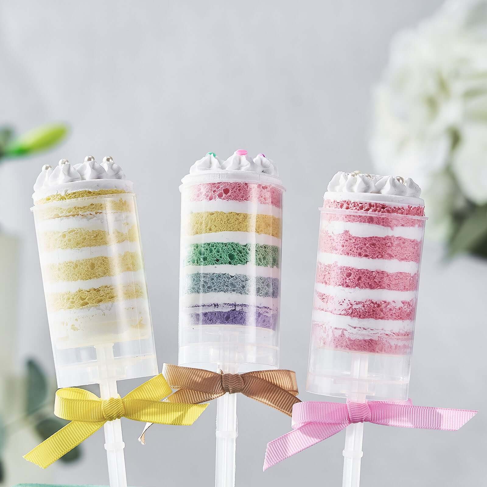 12-Pack Plastic Cake Push-Up Pops Clear with Holder - Easy-to-Use Push Pop Containers for Layered Desserts Jello & Candy Displays