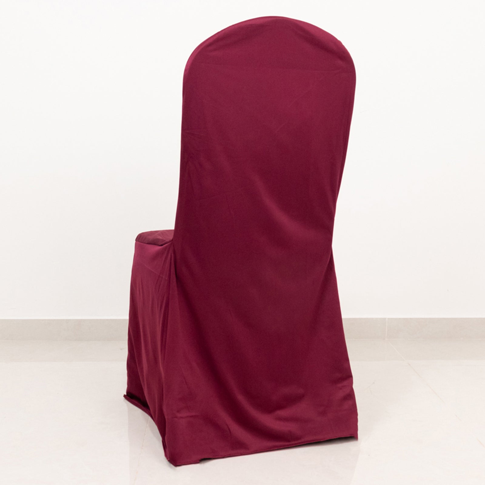 Scuba Stretch Chair Cover Burgundy for Banquet Chairs Slim Fit Design - Wrinkle Free and Durable Slipcover