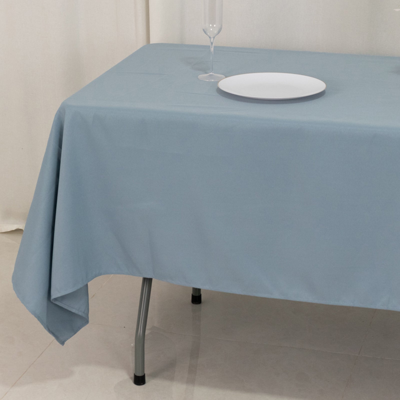 Premium Polyester 60x102 Rectangle Tablecloth Dusty Blue - Durable 220GSM Wrinkle-Resistant Table Cover