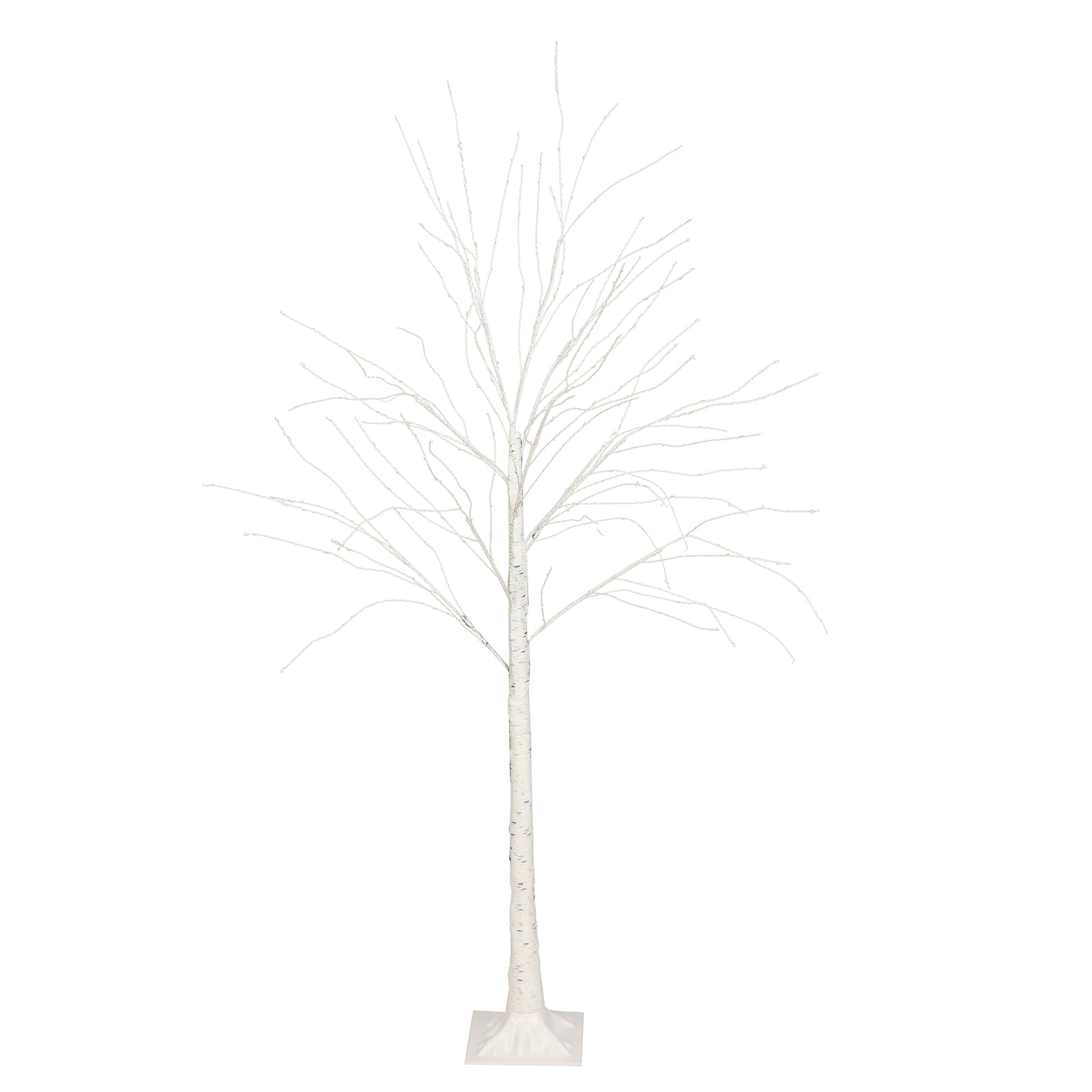 350 LED Lighted Birch Tree Design Warm White - Plug-in Remote Timer Lights with Detachable Base 6ft