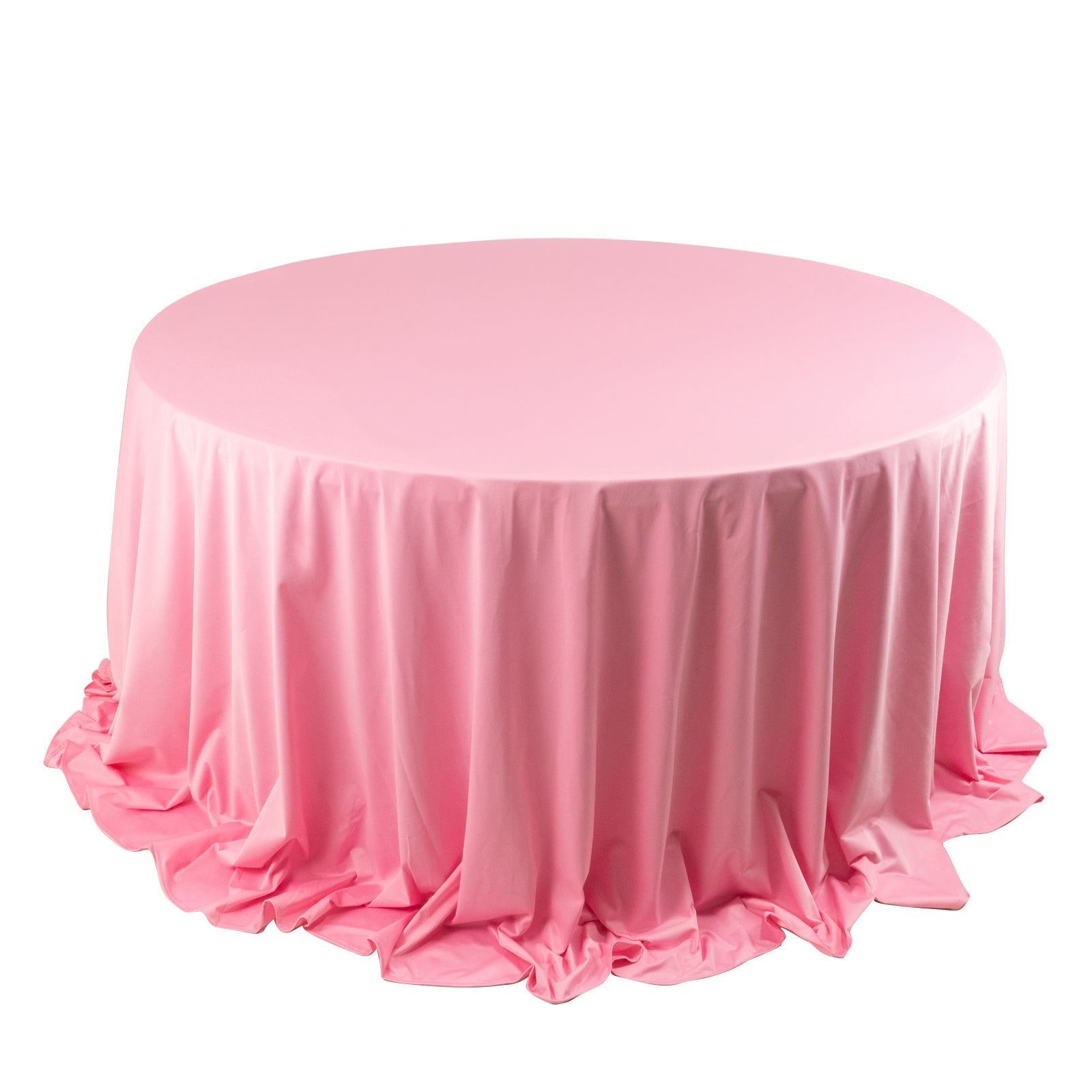 Premium Scuba Round 132 Tablecloth Pink - Wrinkle Free & Stain Resistant Seamless Table Cover
