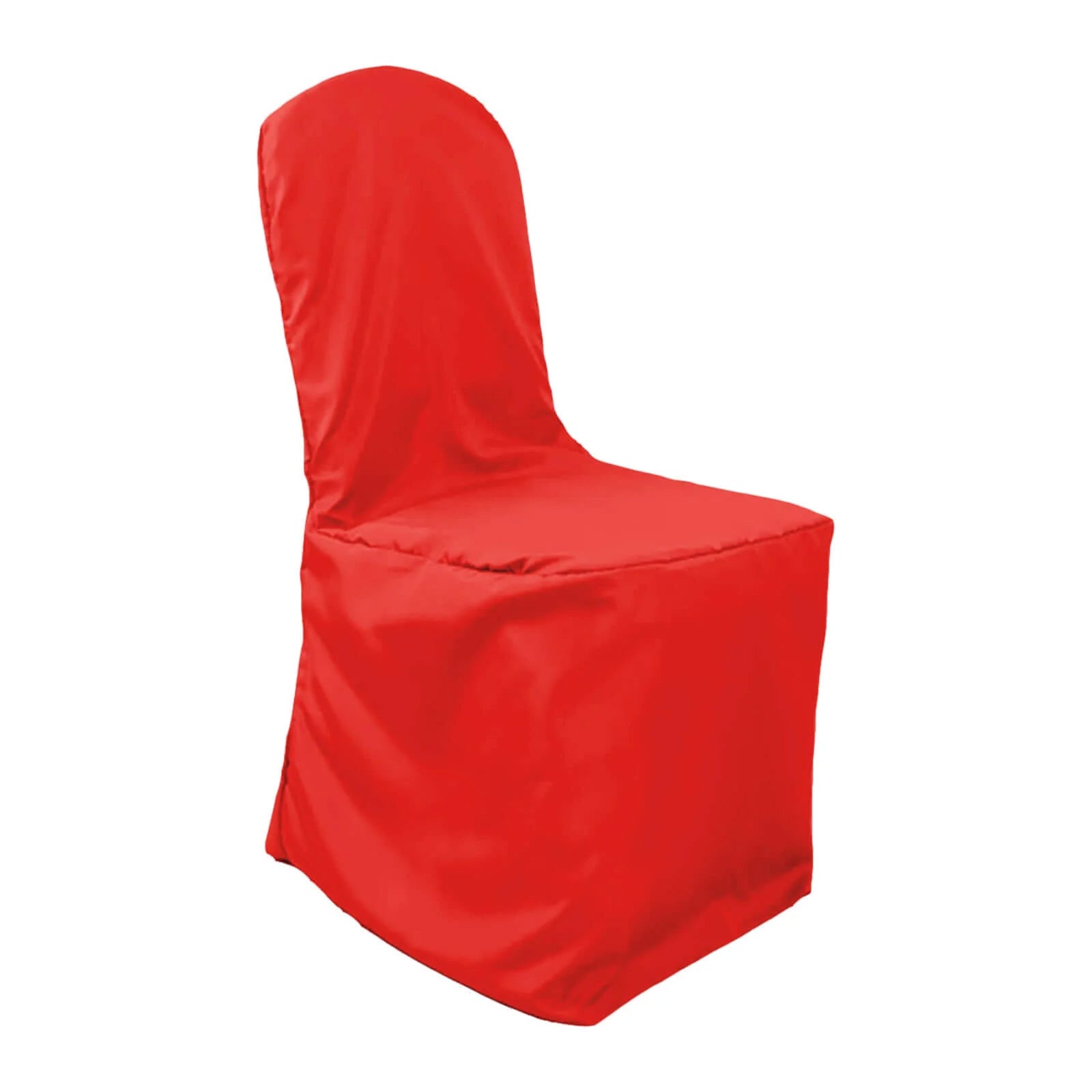 10 Pack Polyester Chair Cover for Banquet Chairs Red - Stain-Resistant Reusable Slip-On Slipcover