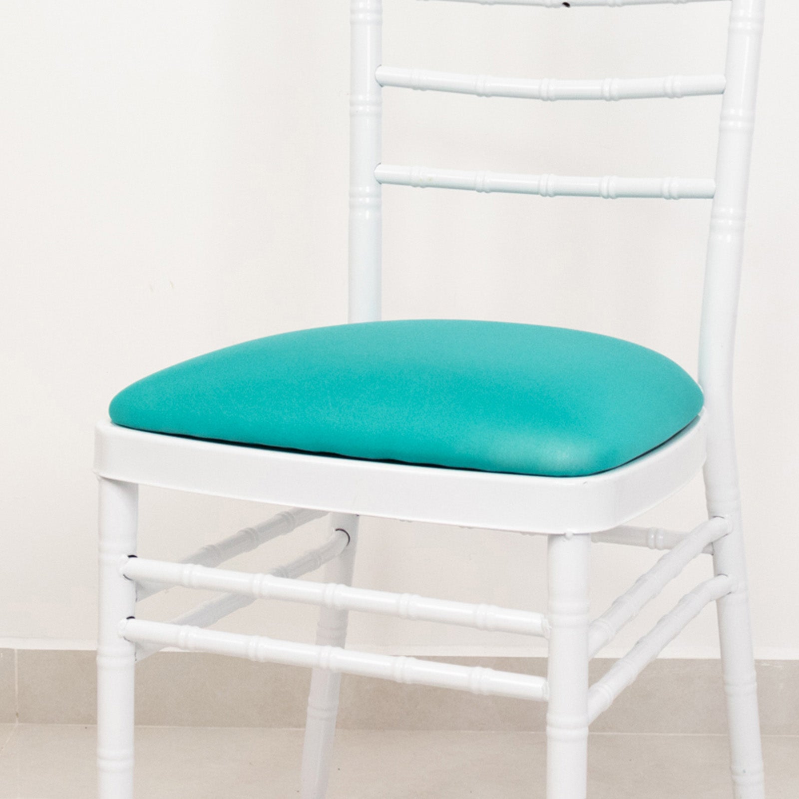 5 Pack Spandex Seat Pad Slipcovers for Chiavari Chairs Turquoise - Washable Stretch Fitted Design for Dining Chairs