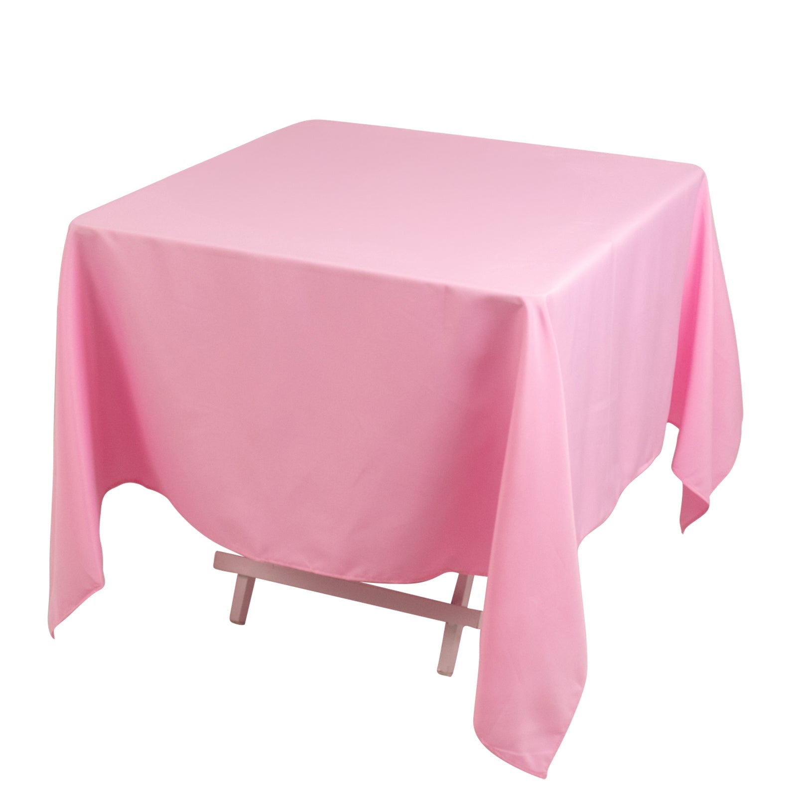 Premium Polyester Square Tablecloth 70x70 Pink 220GSM Wrinkle-Resistant Table Cover