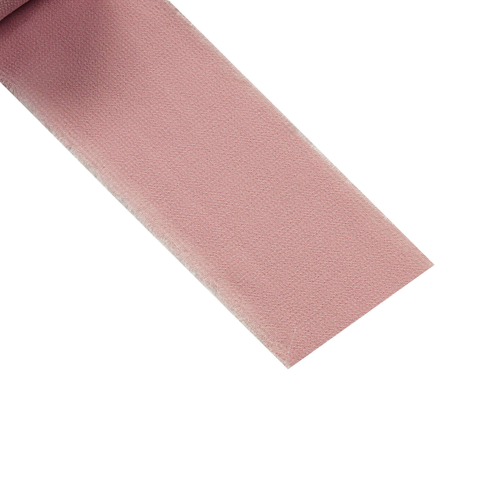 2 Pack 6yd Dusty Rose Silk-Like Chiffon Linen Ribbon Roll For Bouquets, Wedding Invitations Gift Wrapping