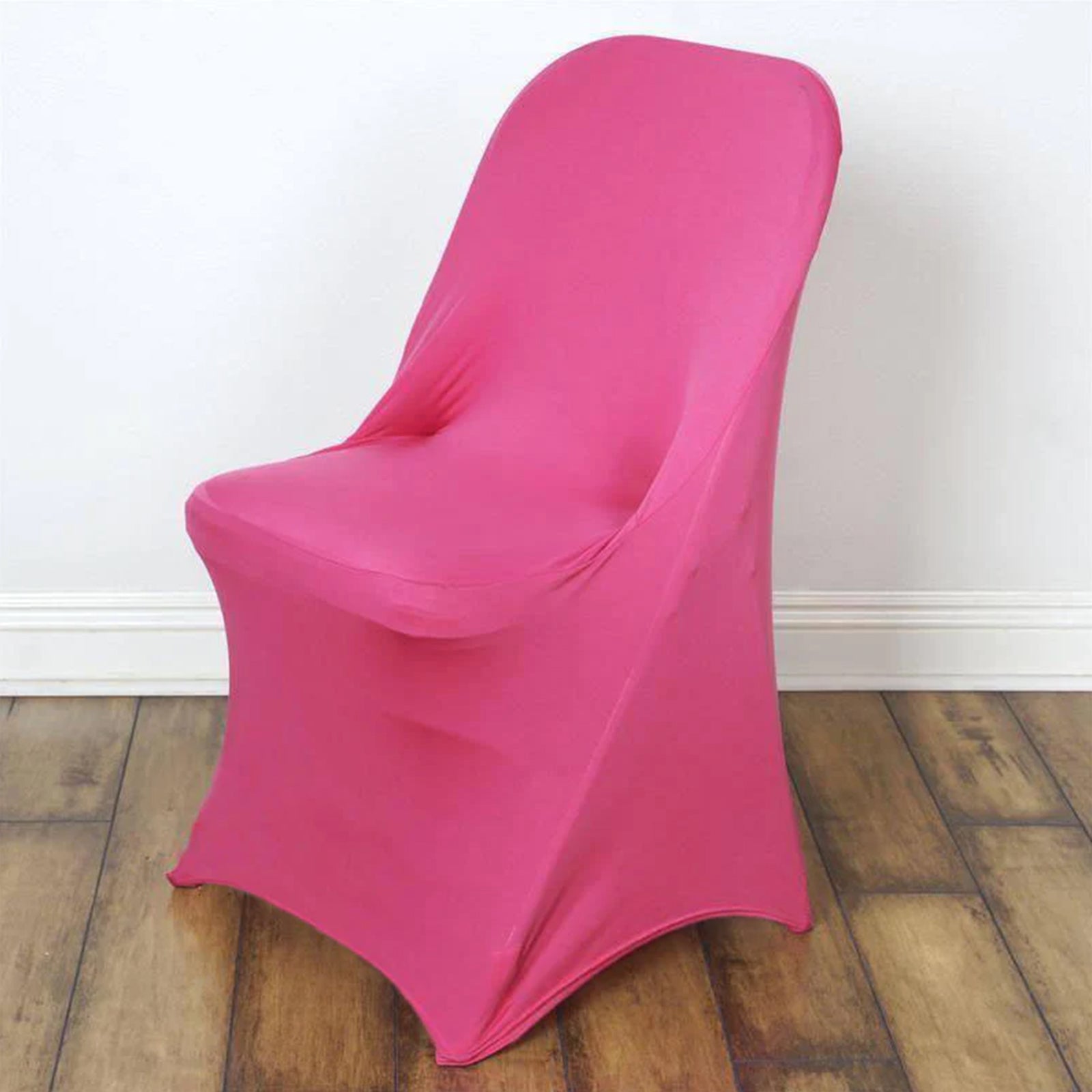 10 Pack Stretch Spandex Chair Covers Fuchsia for Folding Chairs - Durable 160GSM Fitted Slipcovers