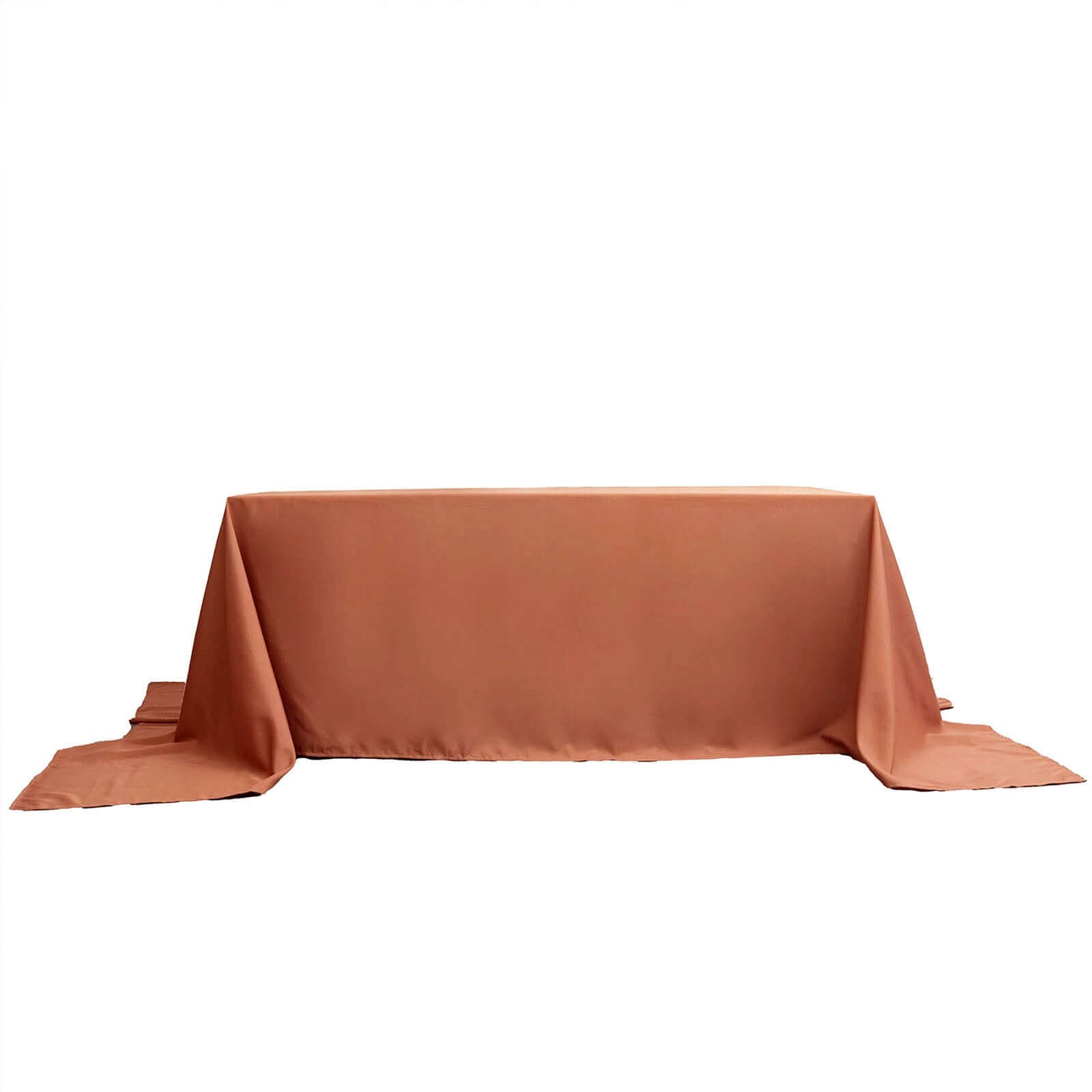 Polyester 90x156 Rectangle Tablecloth Terracotta (Rust)- Seamless Wrinkle-Resistant Table Cover