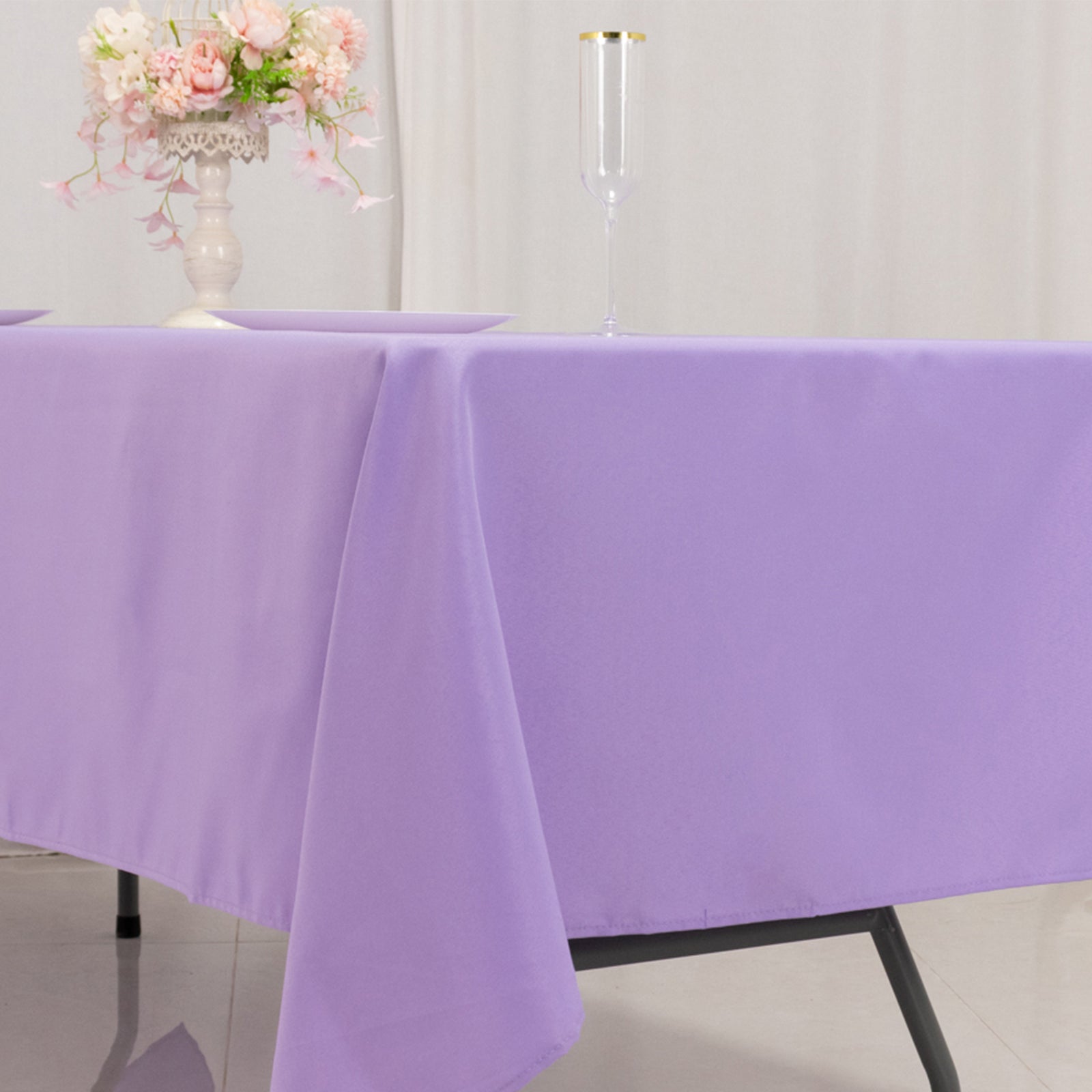 Premium Polyester 60x102 Rectangle Tablecloth Lavender Lilac - Durable 220GSM Wrinkle-Resistant Table Cover