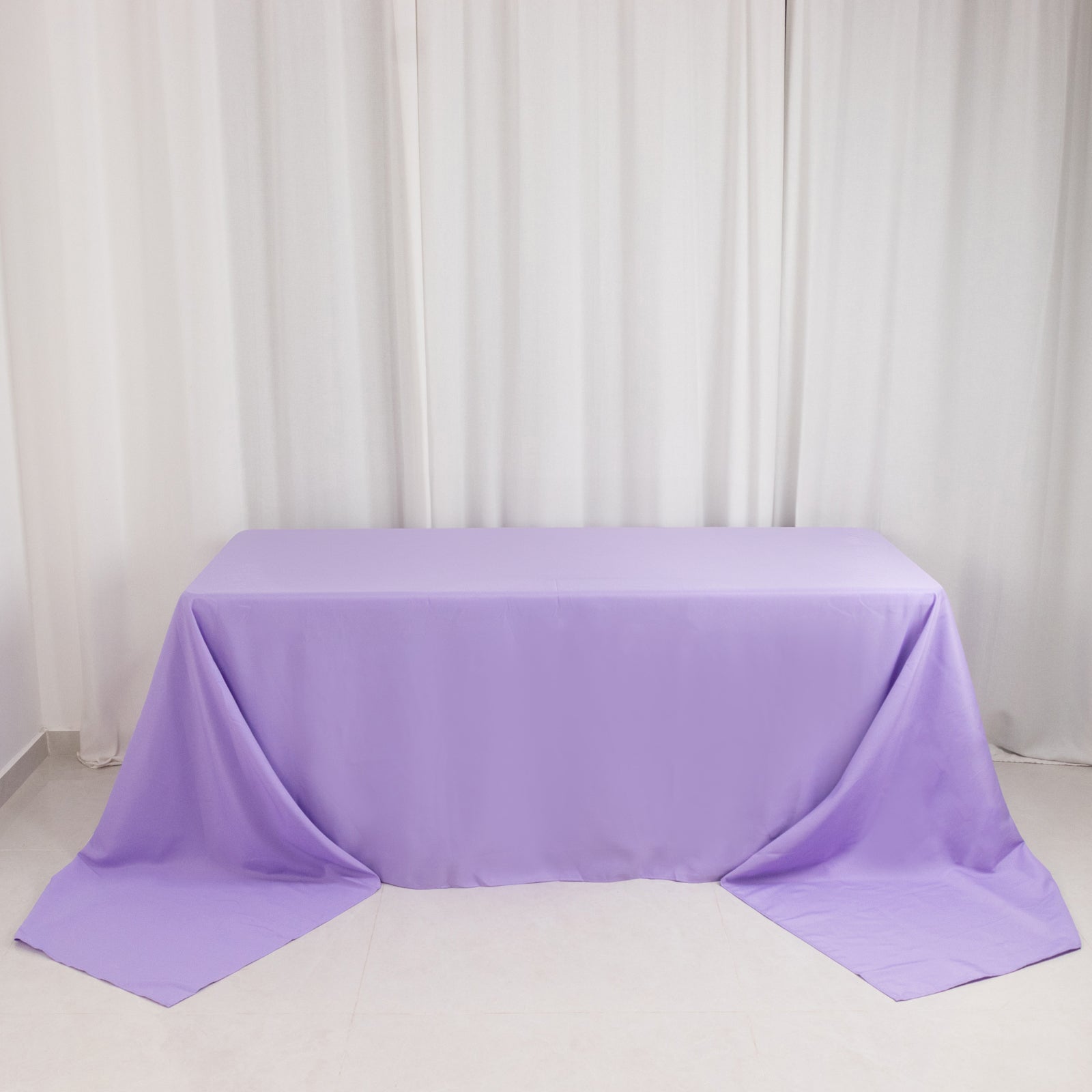 Premium Polyester 90x156 Rectangle Tablecloth Lavender Lilac - Seamless 220GSM Stain-Resistant Table Cover