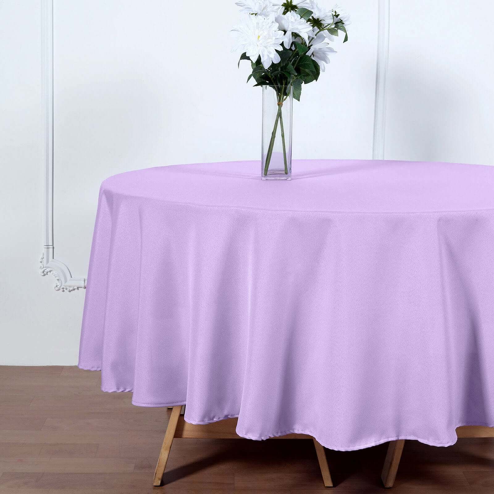 Polyester 90 Round Tablecloth Lavender Lilac - Stain & Wrinkle-Resistant Table Cover