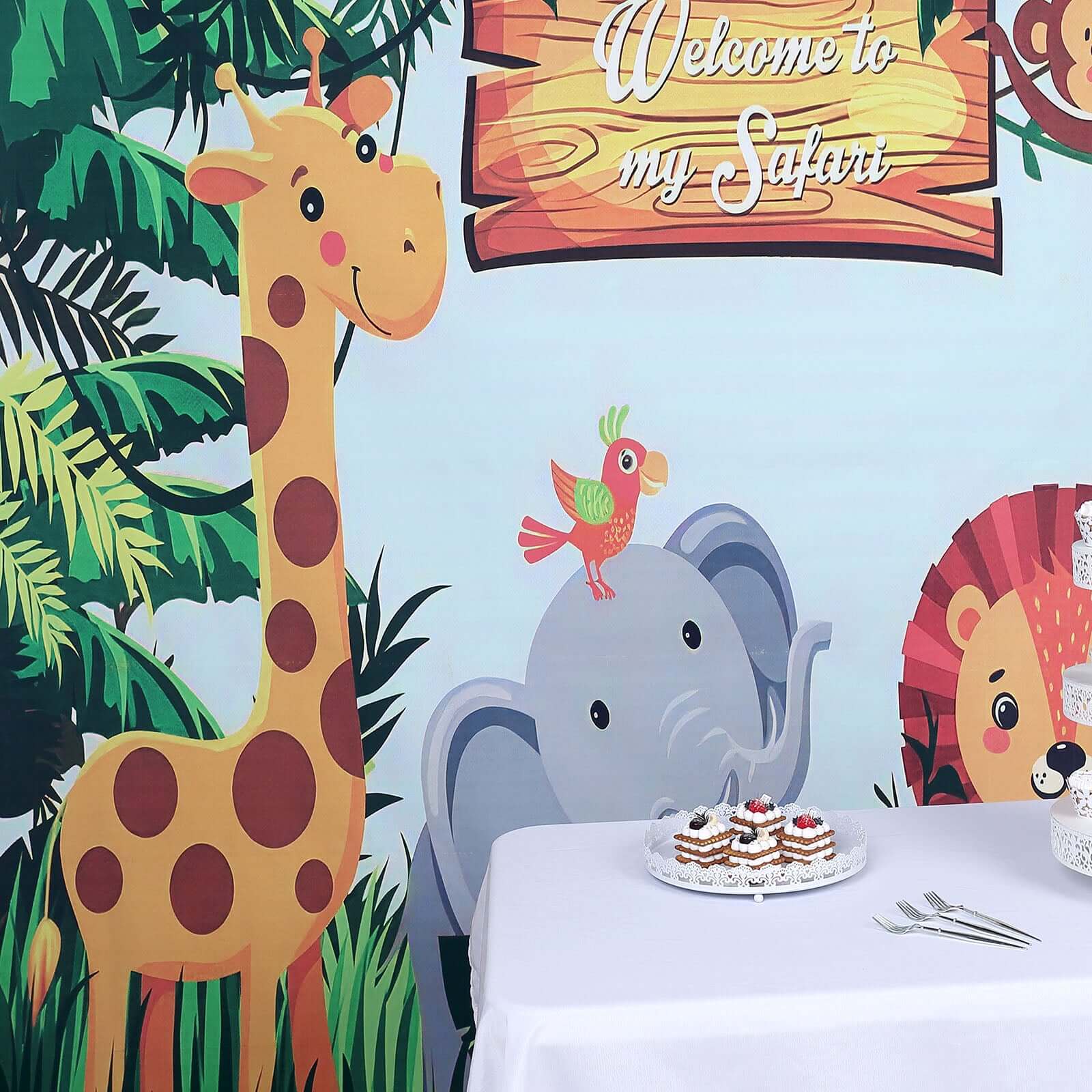 8ftx8ft Jungle Animal Welcome To My Safari Vinyl Photo Backdrop