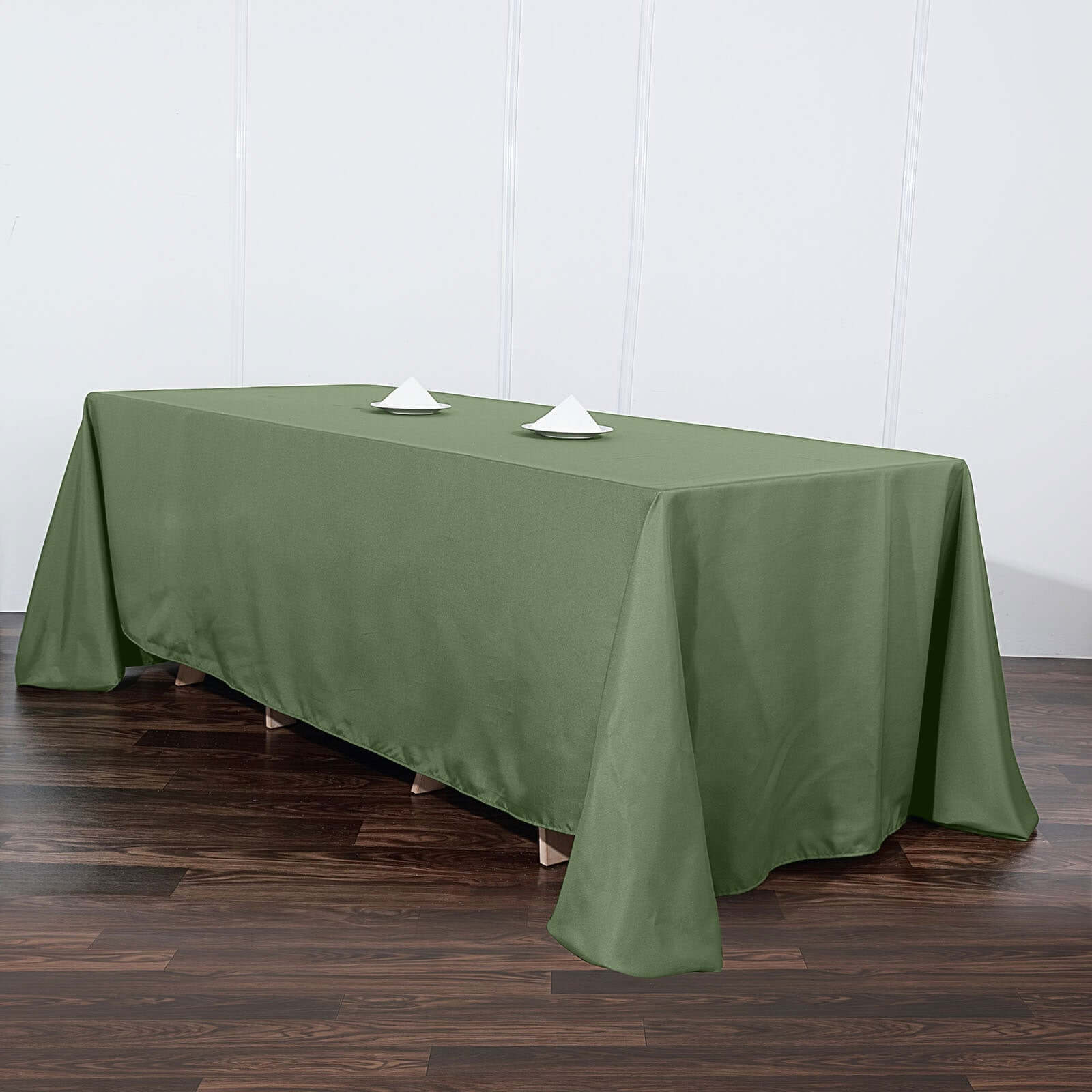 Polyester 90x132 Rectangle Tablecloth Olive Green - Seamless Wrinkle-Resistant Table Cover