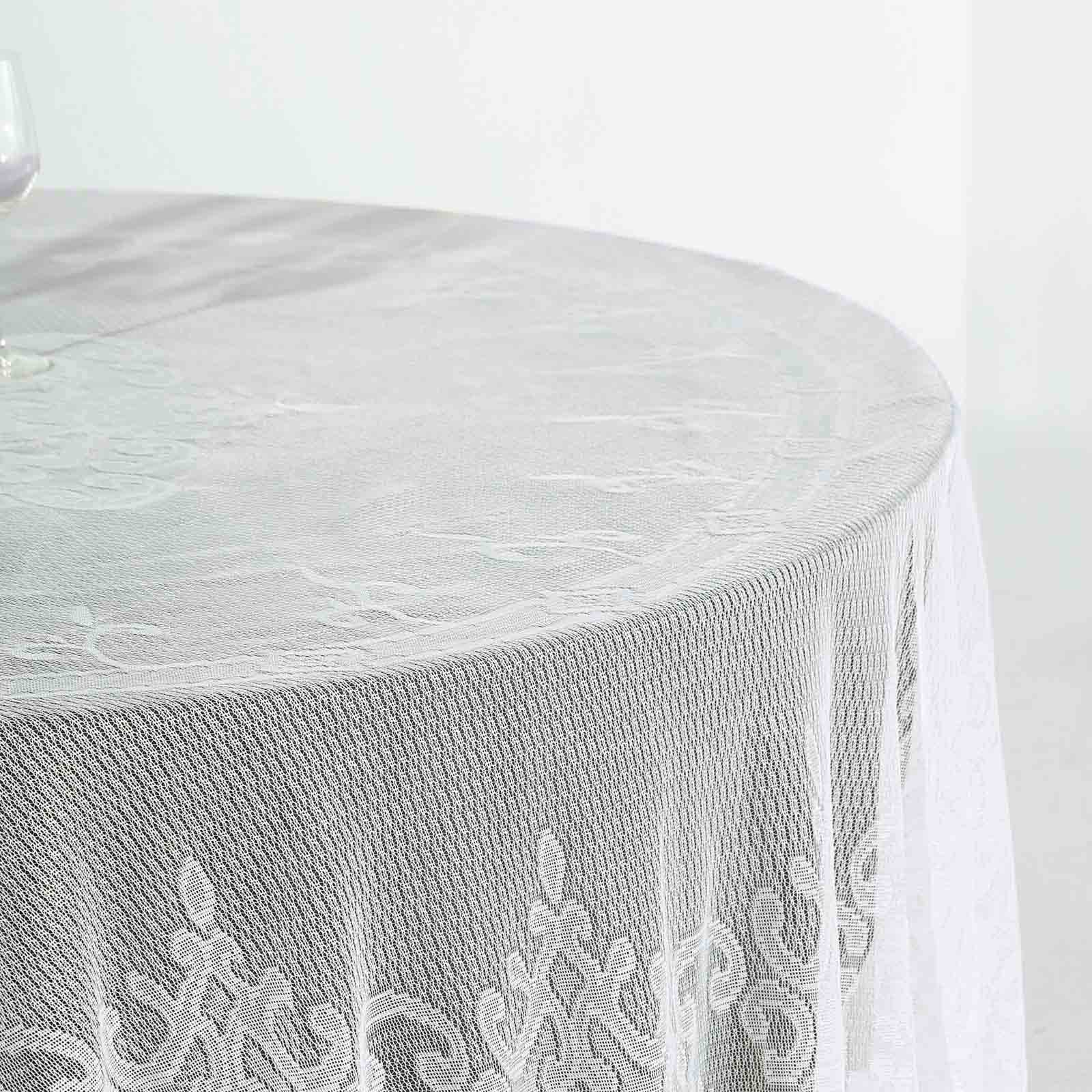 Lace 108 Round Tablecloth Ivory - Premium Design for Formal Table Settings