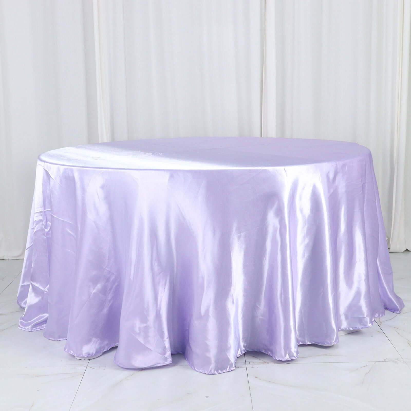 Satin 120 Round Tablecloth Lavender Lilac - Stylish Seamless Table Cover