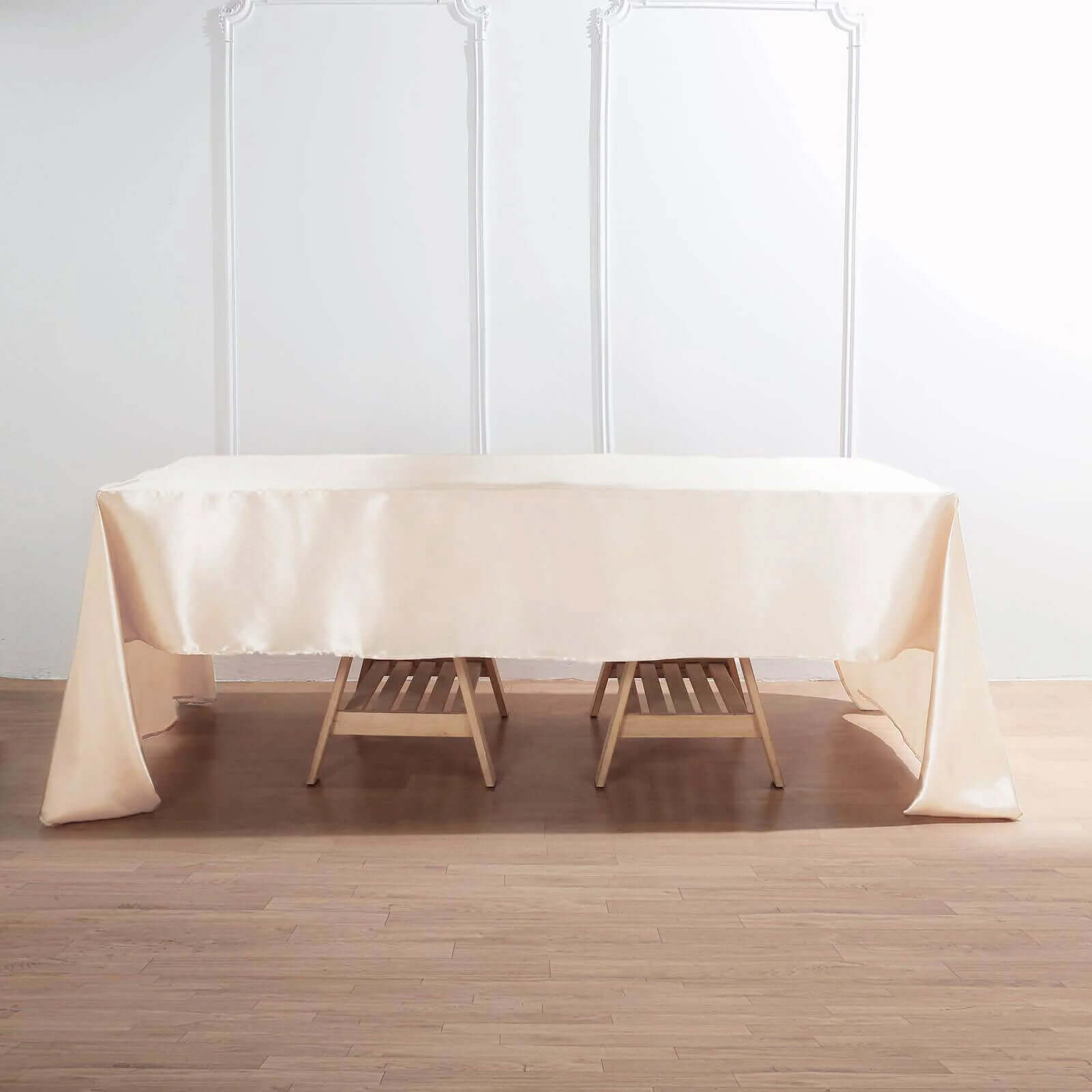 Satin Rectangular 60x126 Tablecloth Beige - Smooth and Lustrous Table Cover