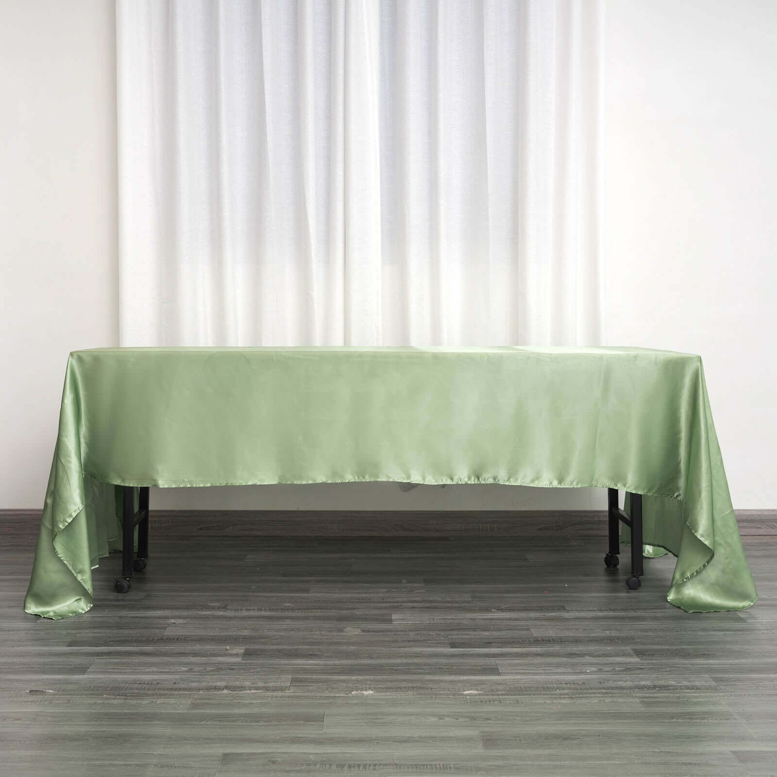 Satin Rectangular 60x126 Tablecloth Sage Green - Smooth and Lustrous Table Cover