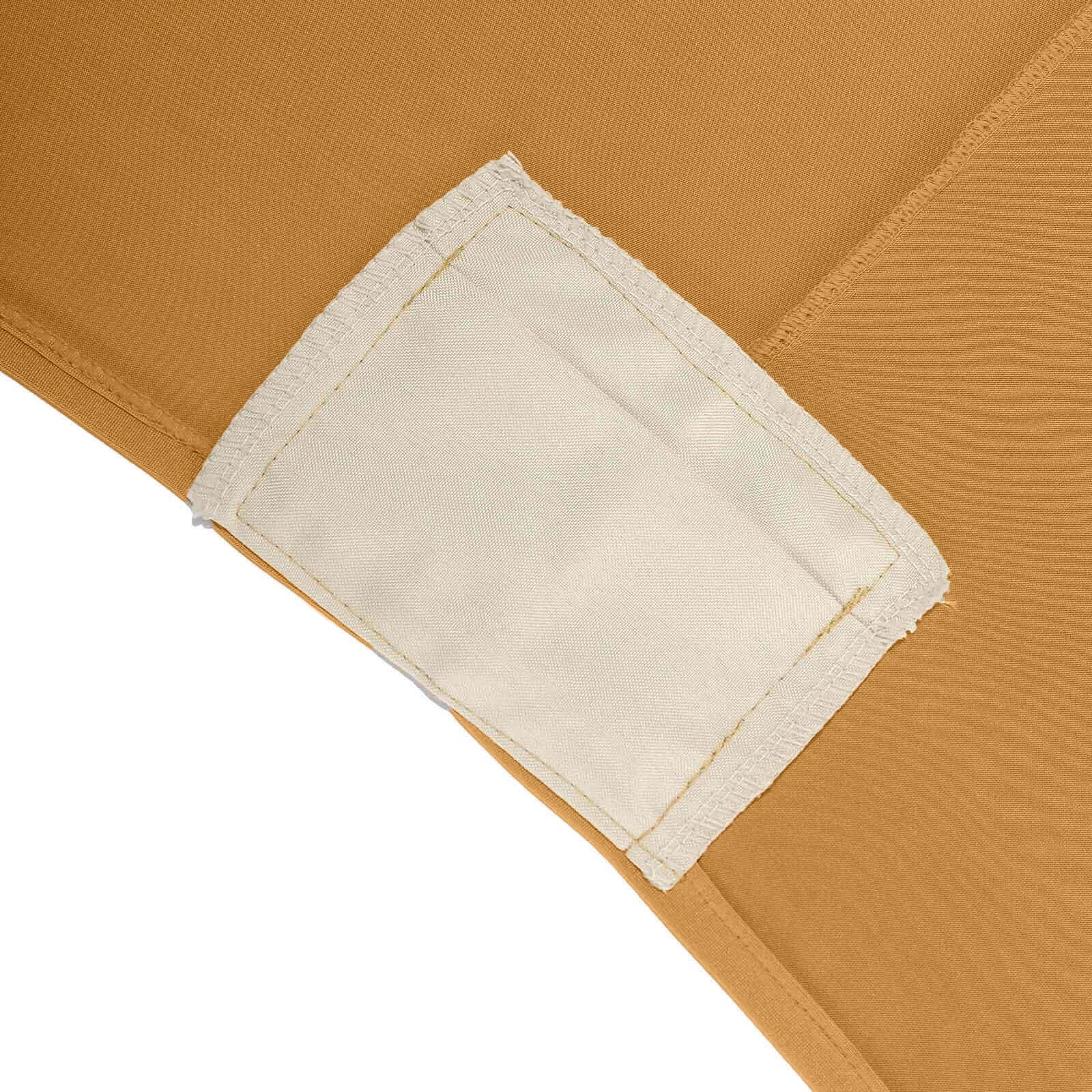 Stretch Spandex 96x30 Rectangle Table Cover Gold - Durable Form-Fitting Tablecloth for Events & Presentations