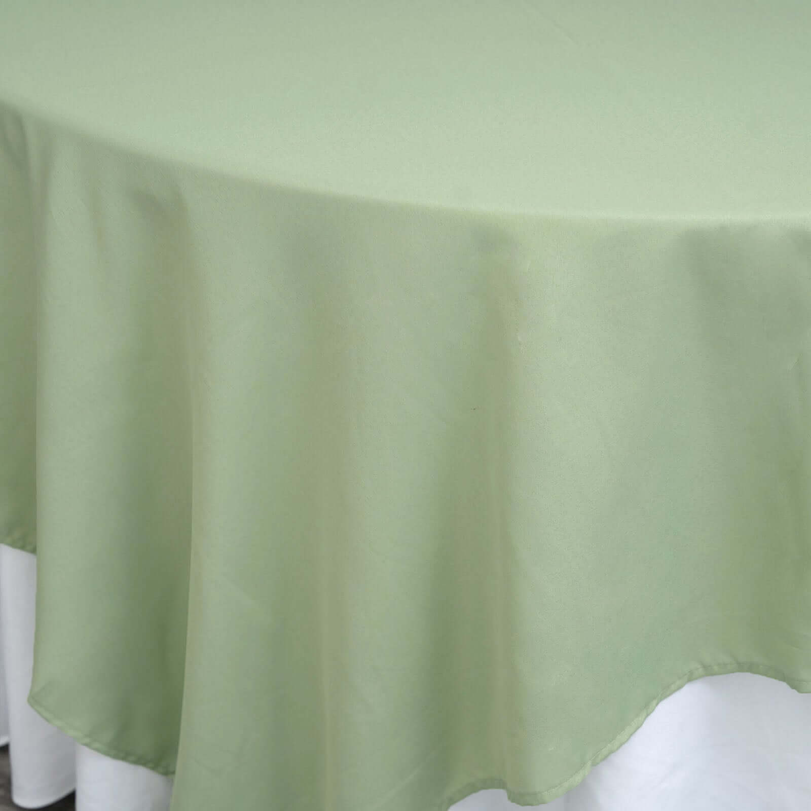 Polyester 90x90 Table Overlay Square Tablecloth Sage Green - Wrinkle-Resistant & Durable Table Cover