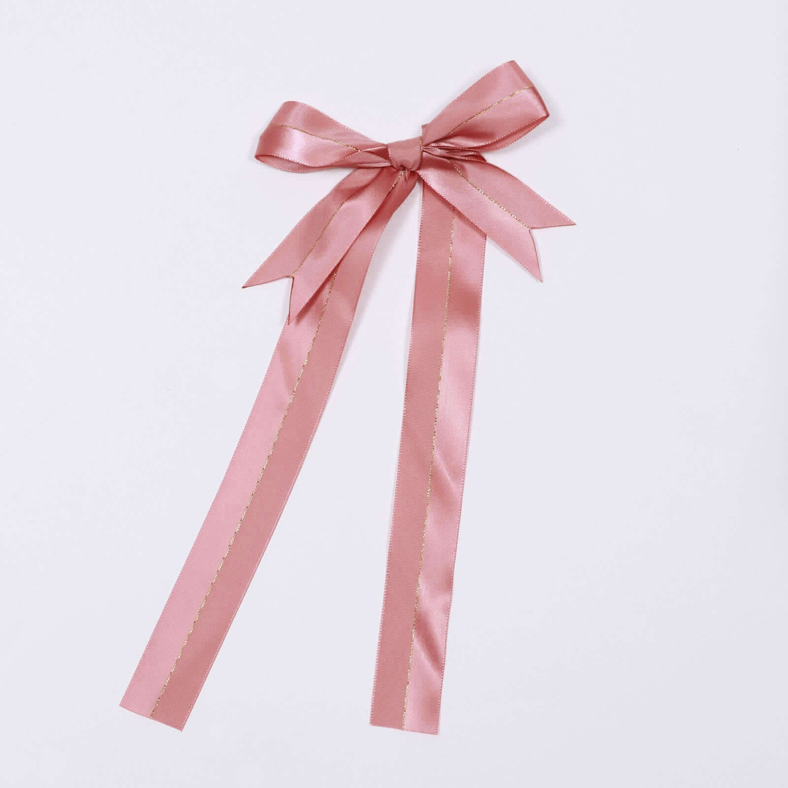 50 Pcs 10 Dusty Rose Pre Tied Ribbon Bows, Satin Ribbon With Gold Foil Lining For Gift Basket and Party Favors Decor