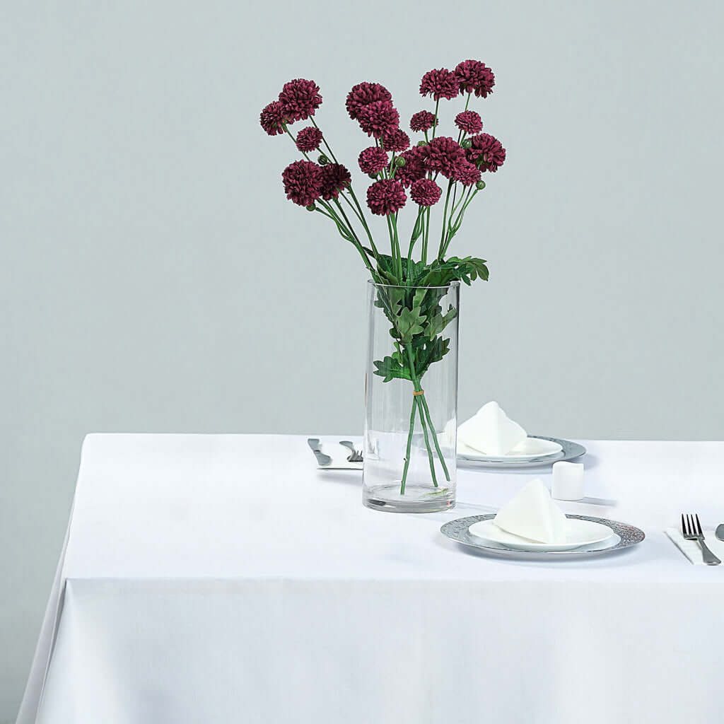 2 Bushes | 33 Burgundy Artificial Chrysanthemum Mum Flower Bouquets