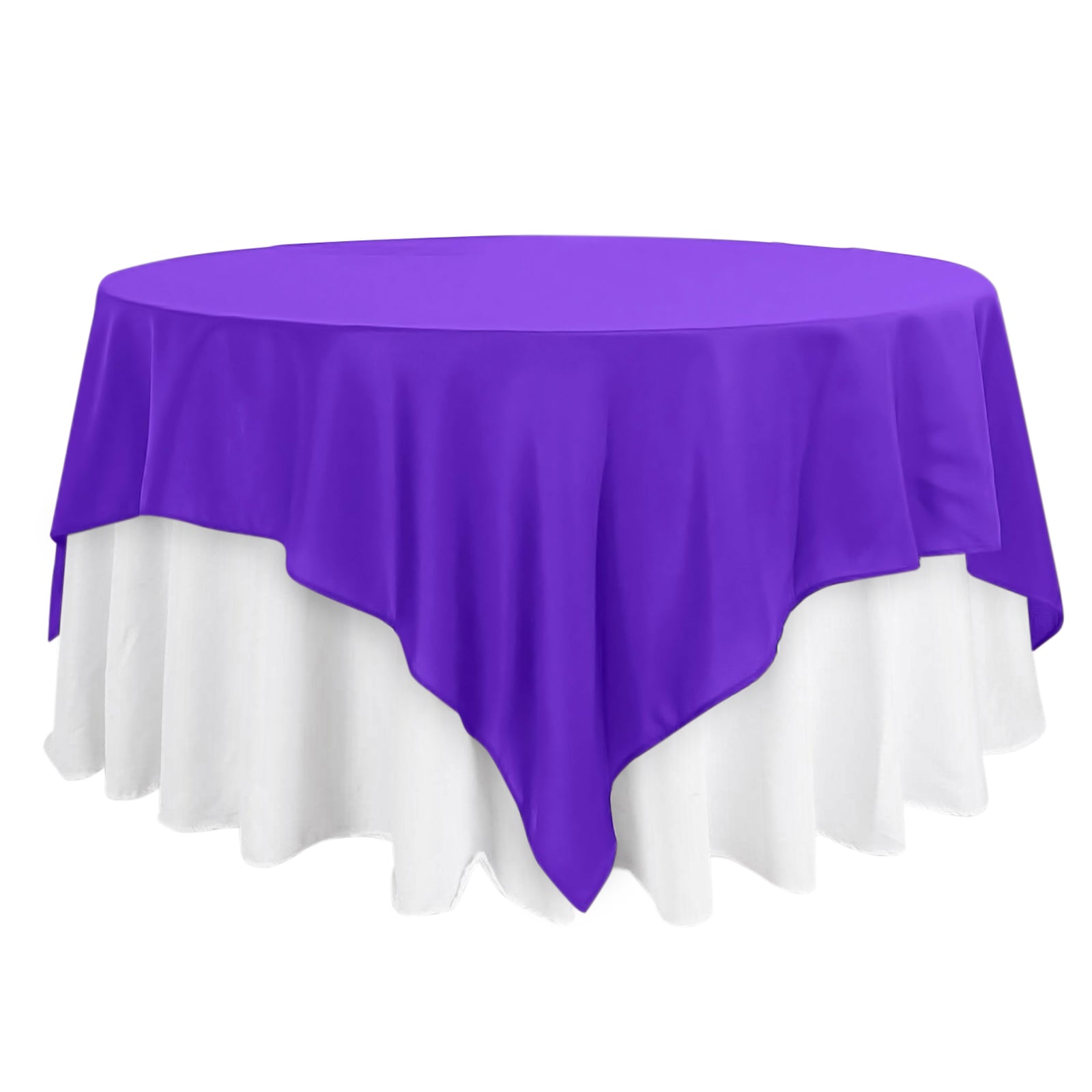 Polyester 90x90 Table Overlay Square Tablecloth Purple - Wrinkle-Resistant & Durable Table Cover