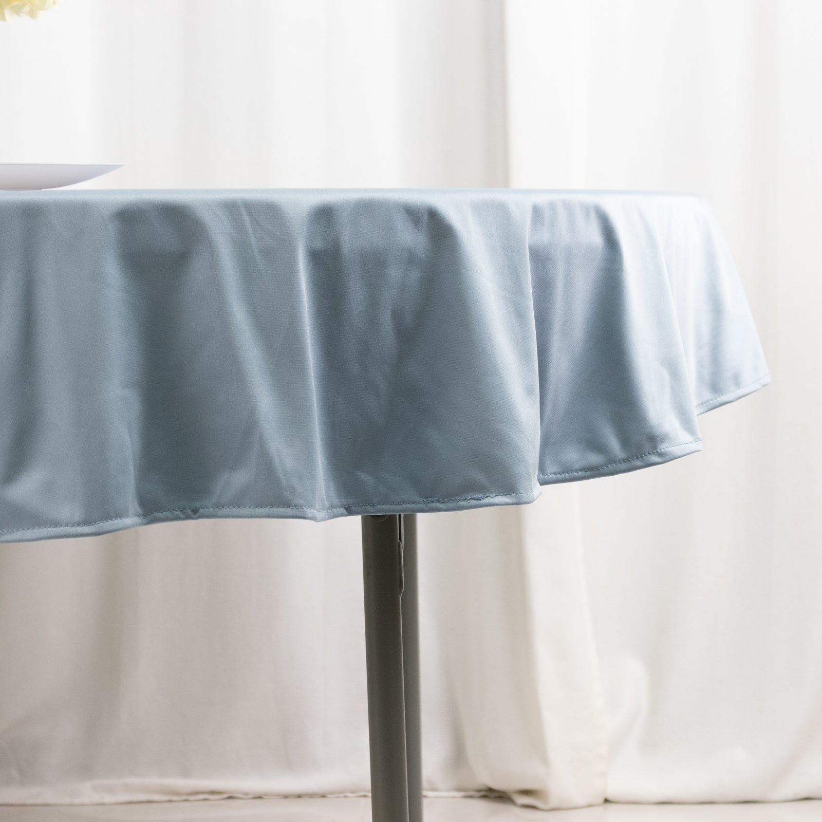 Premium Scuba Round 70 Tablecloth Dusty Blue - Wrinkle Free & Stain Resistant Table Cover