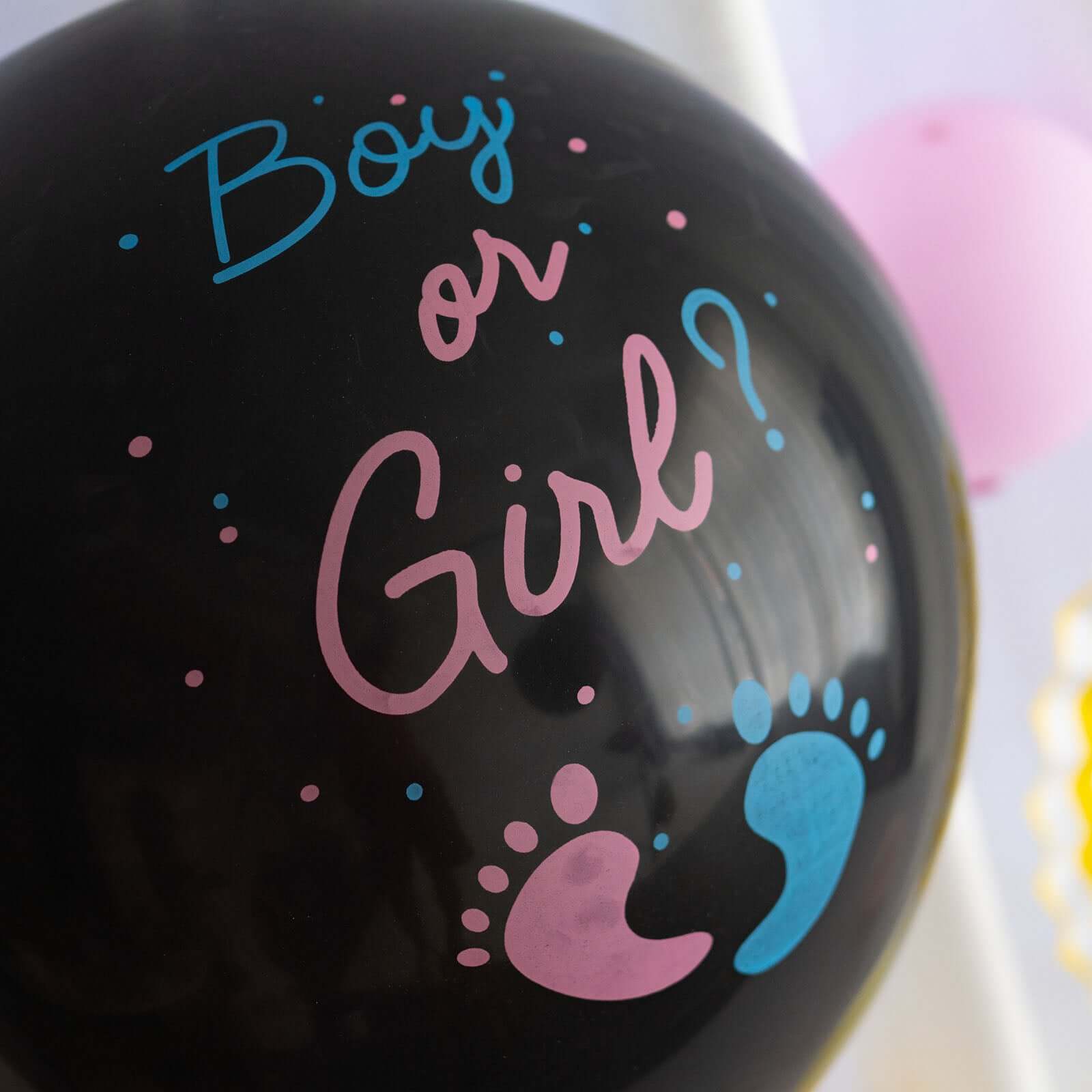 24 Gender Reveal Pink Confetti Filled Boy Or Girl Print Latex Balloon