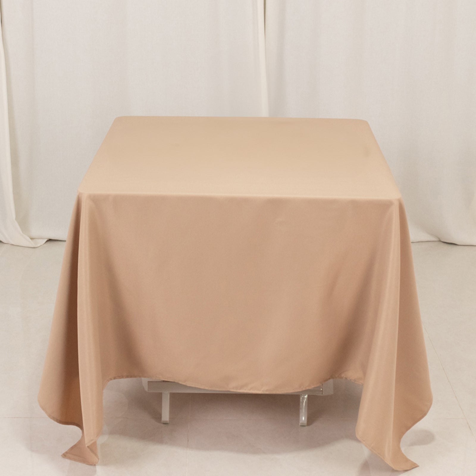 Premium Polyester Square Tablecloth 70x70 Nude 220GSM Wrinkle-Resistant Table Cover