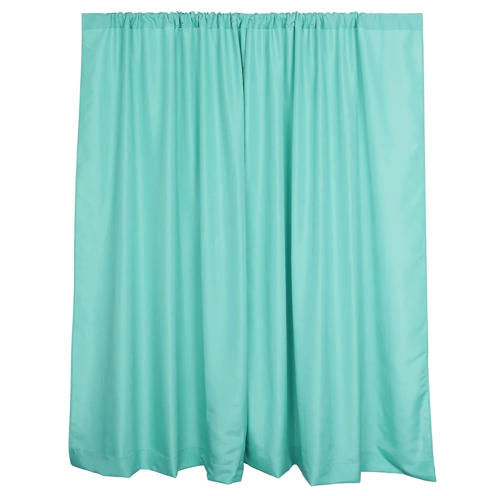 2 Pack Turquoise Polyester Event Curtain Drapes, 10ftx8ft Backdrop Event Panels With Rod Pockets 130 GSM