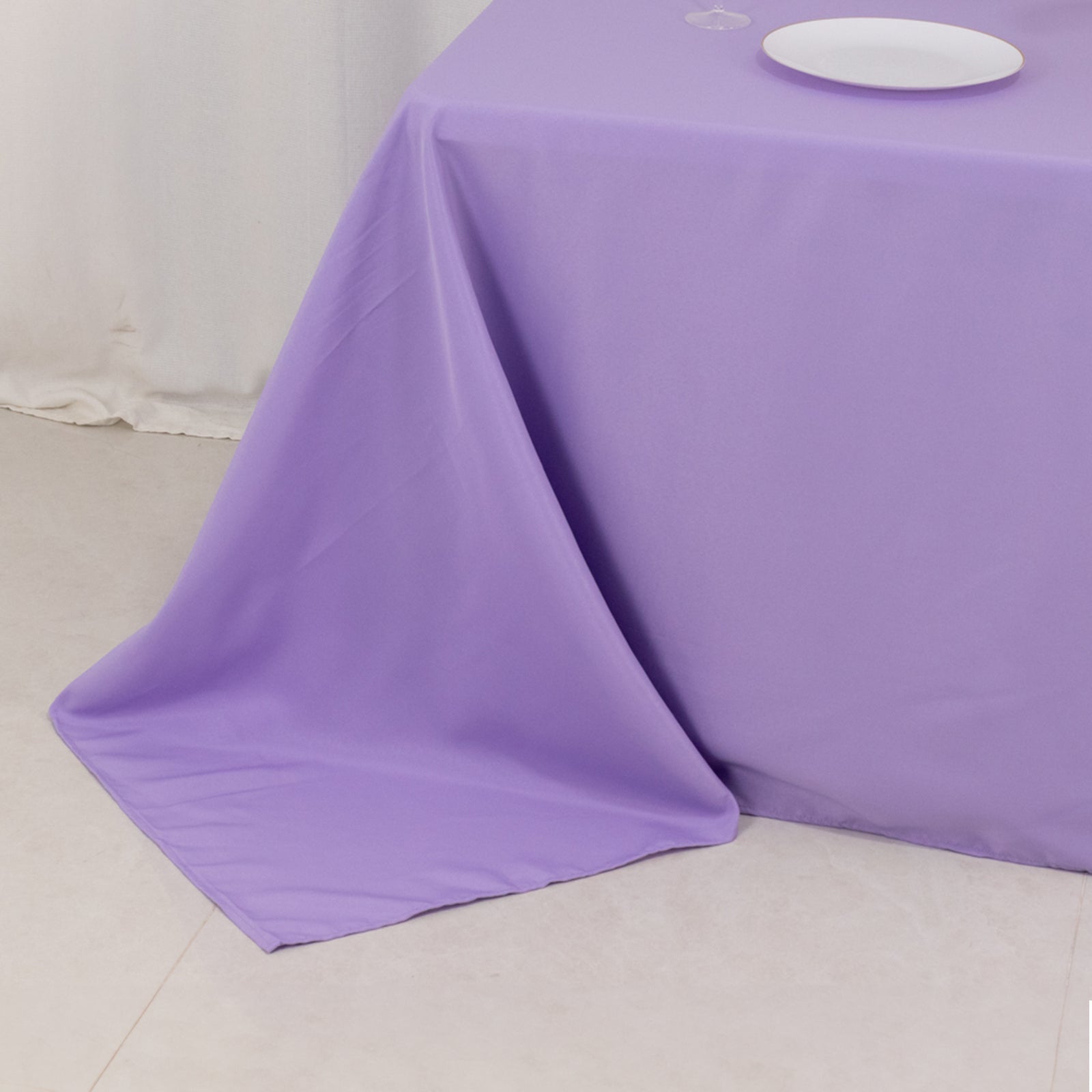 Premium Polyester 90x132 Rectangle Tablecloth Lavender Lilac - Seamless 220GSM Stain-Resistant Table Cover