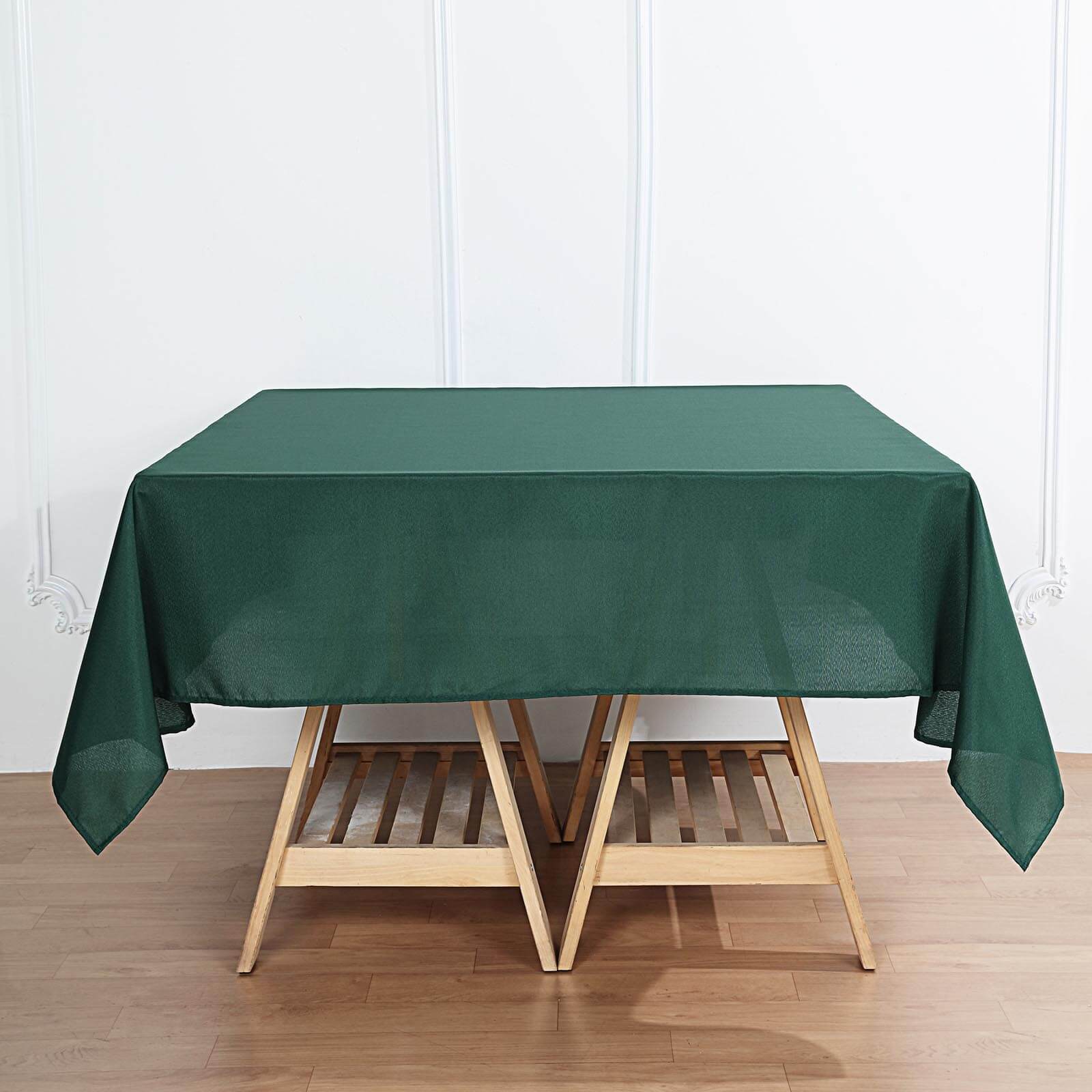 Polyester Square 54x54 Tablecloth Hunter Emerald Green - Wrinkle-Resistant & Durable Table Cover