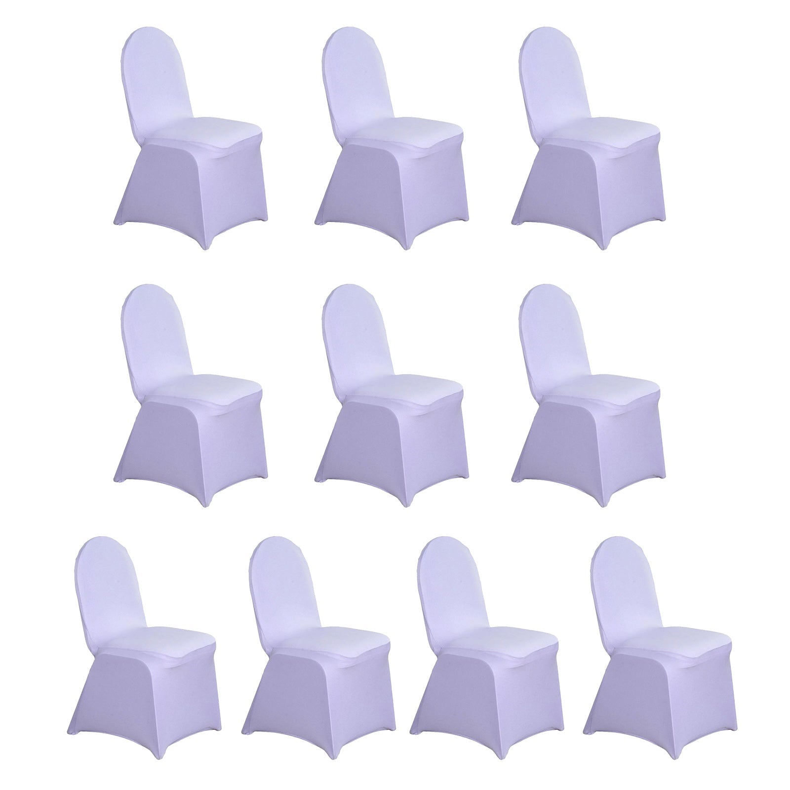 10 Pack Spandex Chair Covers for Banquet Chairs Lavender Lilac - Durable Reusable Stretch Slip-On Covers