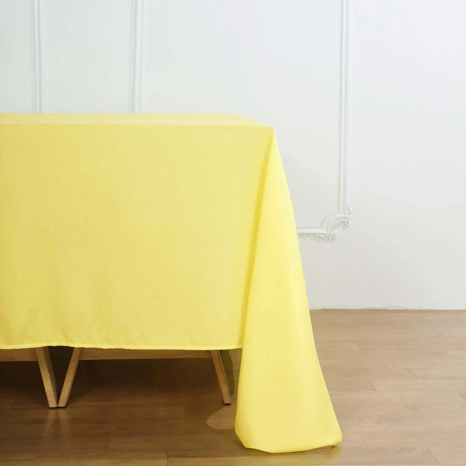 Polyester Square 90x90 Tablecloth Yellow - Wrinkle-Resistant & Durable Table Cover