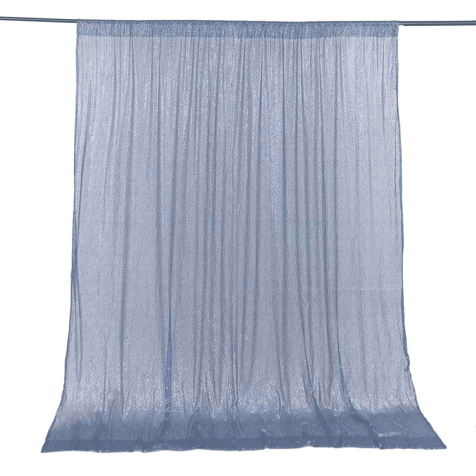 8ftx8ft Dusty Blue Sequin Event Curtain Drapes, Backdrop Event Panel