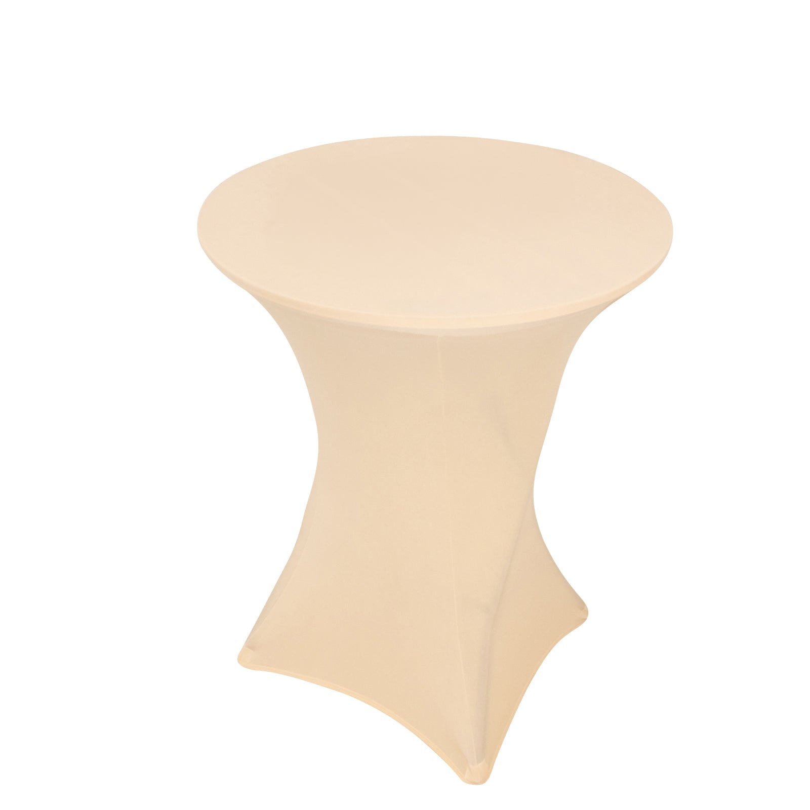 Spandex 33-36 Round Cocktail Table Cover Beige - Easy to Maintain Stretch Fitted Highboy Tablecloth