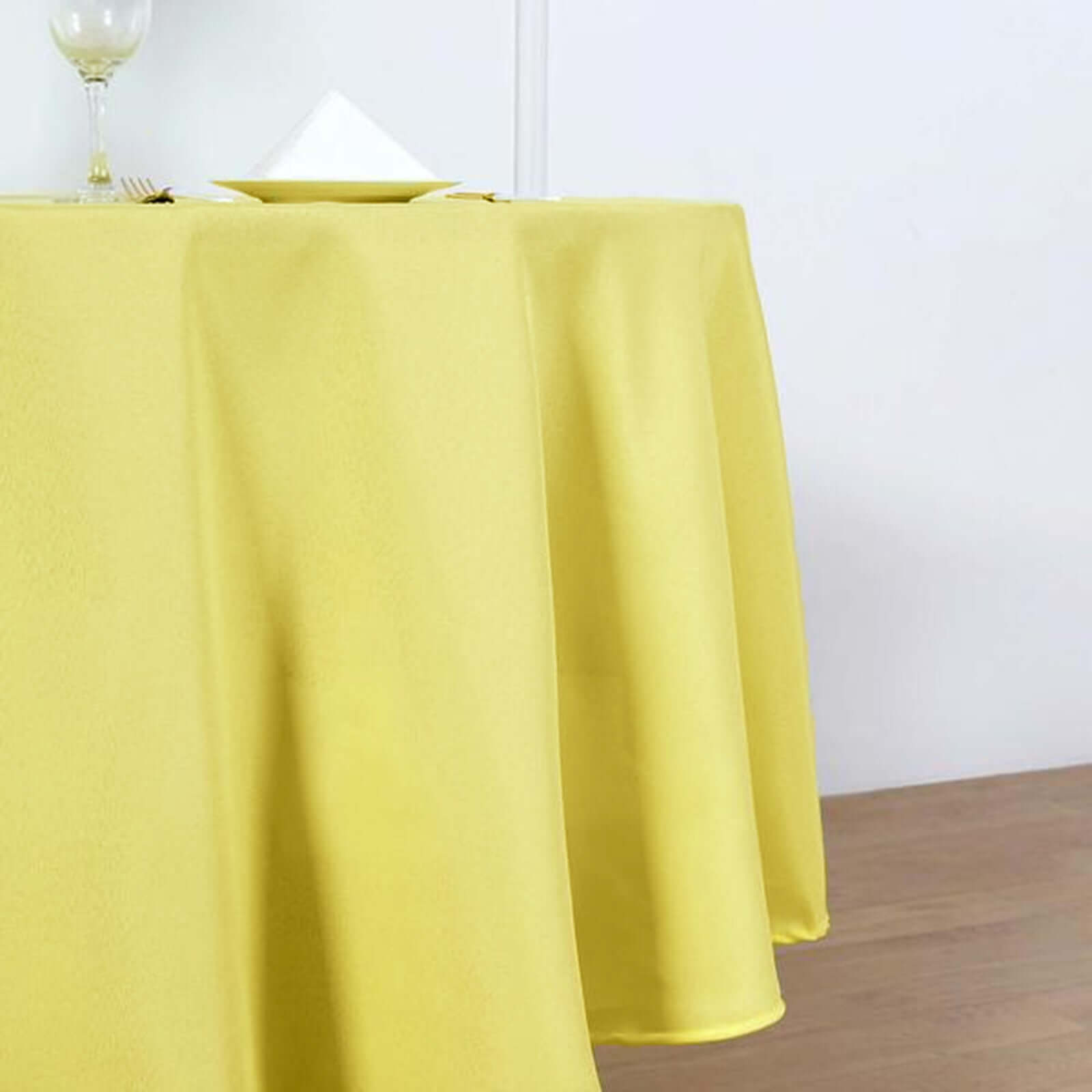 Polyester 90 Round Tablecloth Yellow - Stain & Wrinkle-Resistant Table Cover