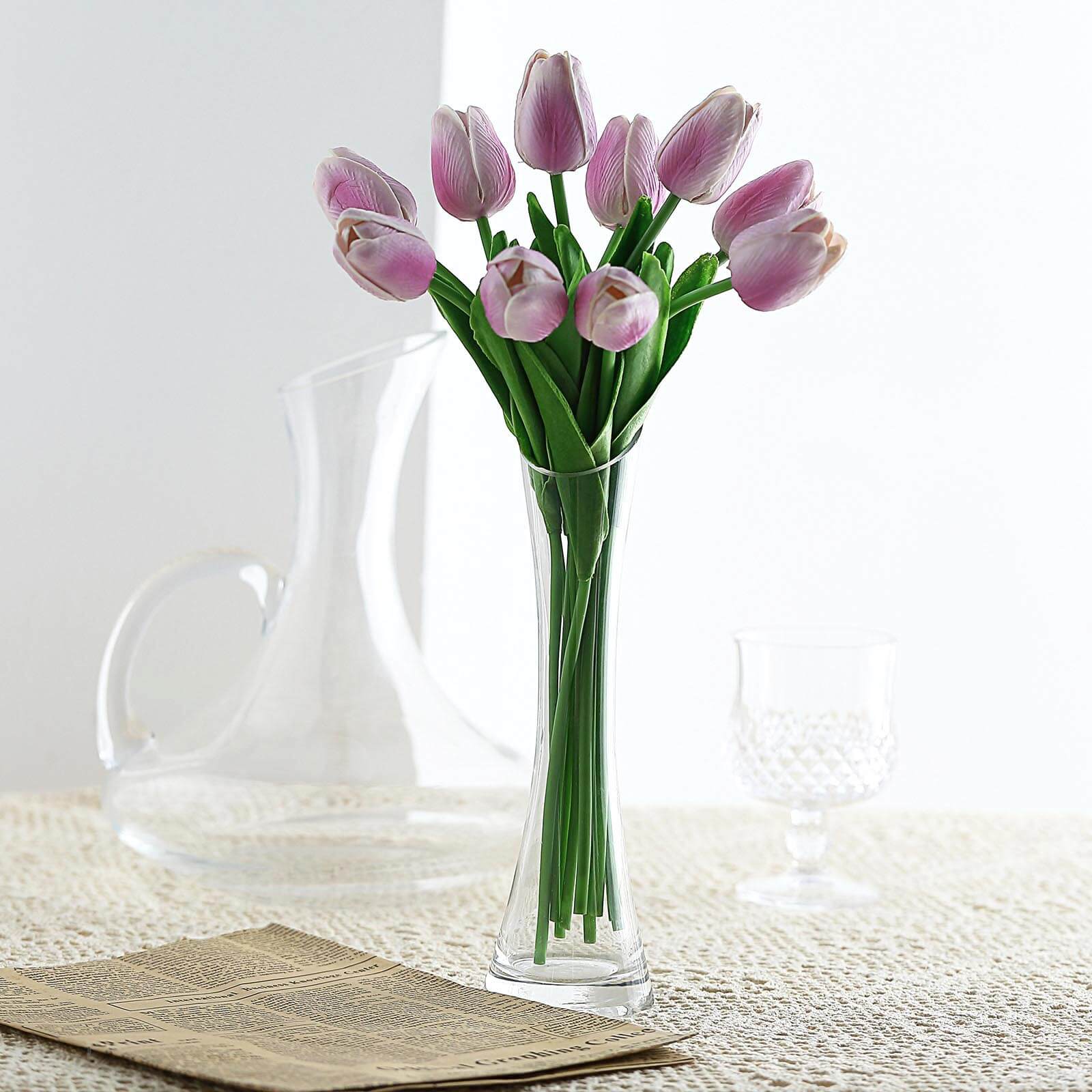 10 Stems 13 Lavender Lilac Real Touch Artificial Foam Tulip Flowers