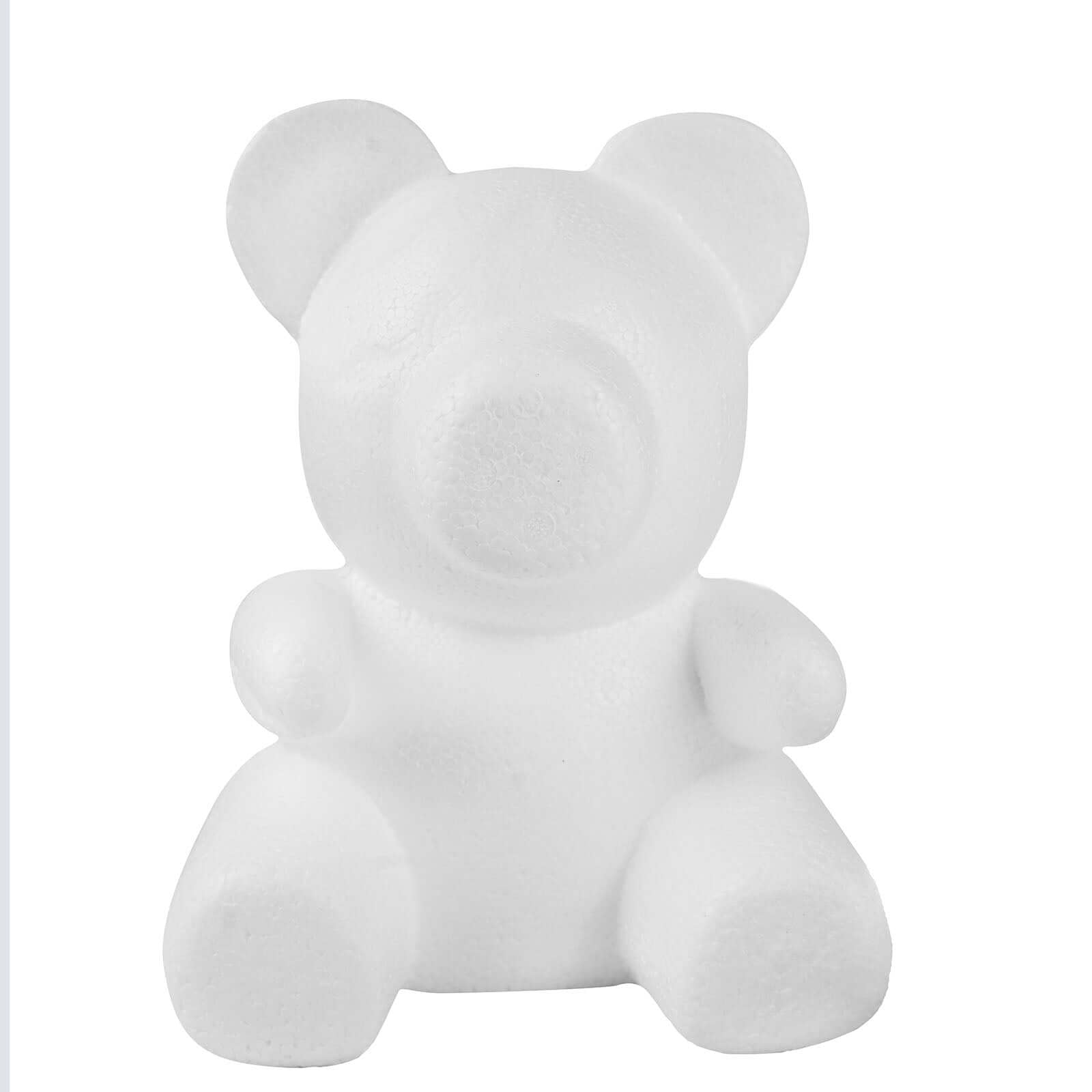 12 DIY White 3D Modeling StyroFoam Bear, Polystyrene Craft Foam Animal