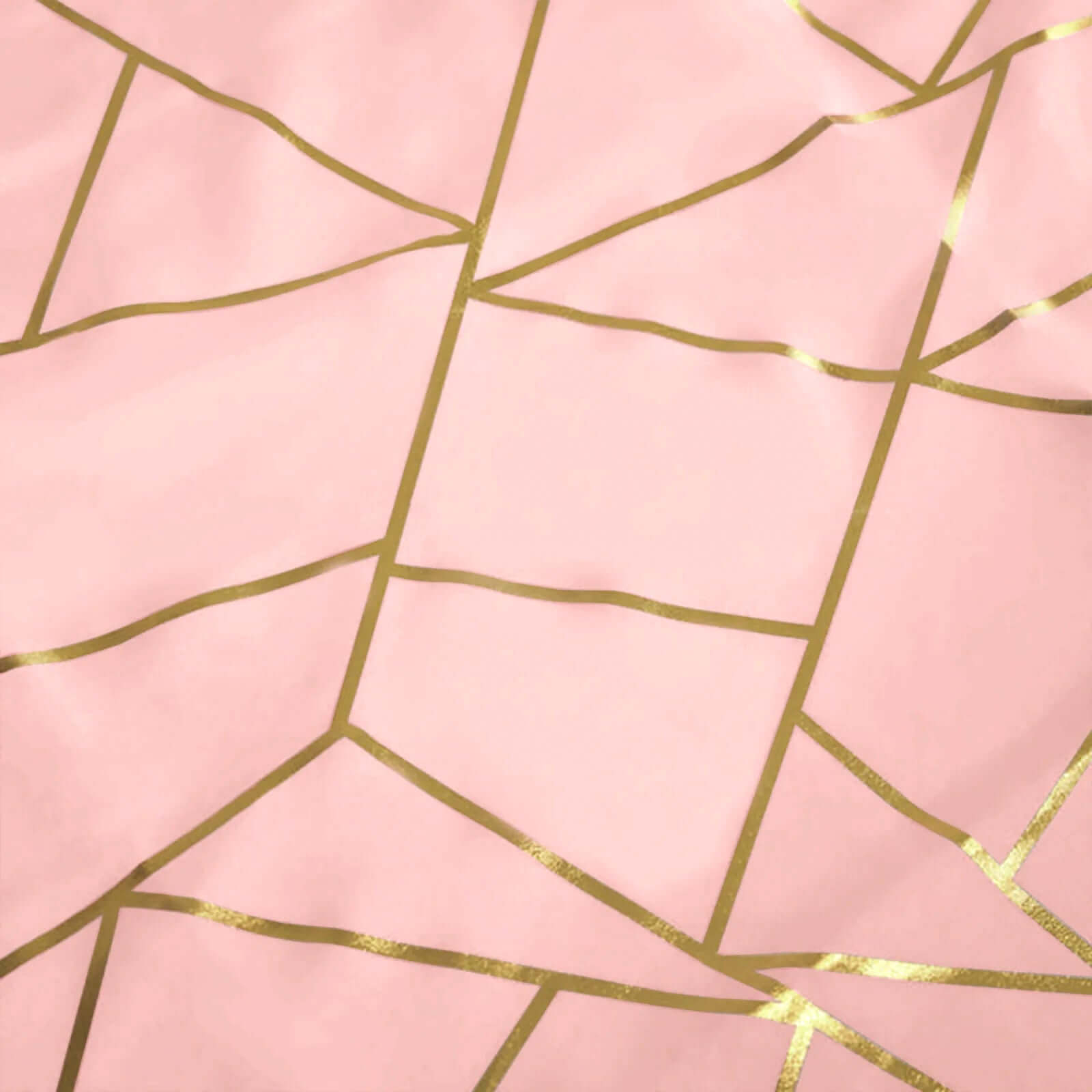 Polyester 54x54 Square Tablecloth Dusty Rose with Gold Foil Geometric Pattern - Wrinkle-Resistant & Durable Table Cover