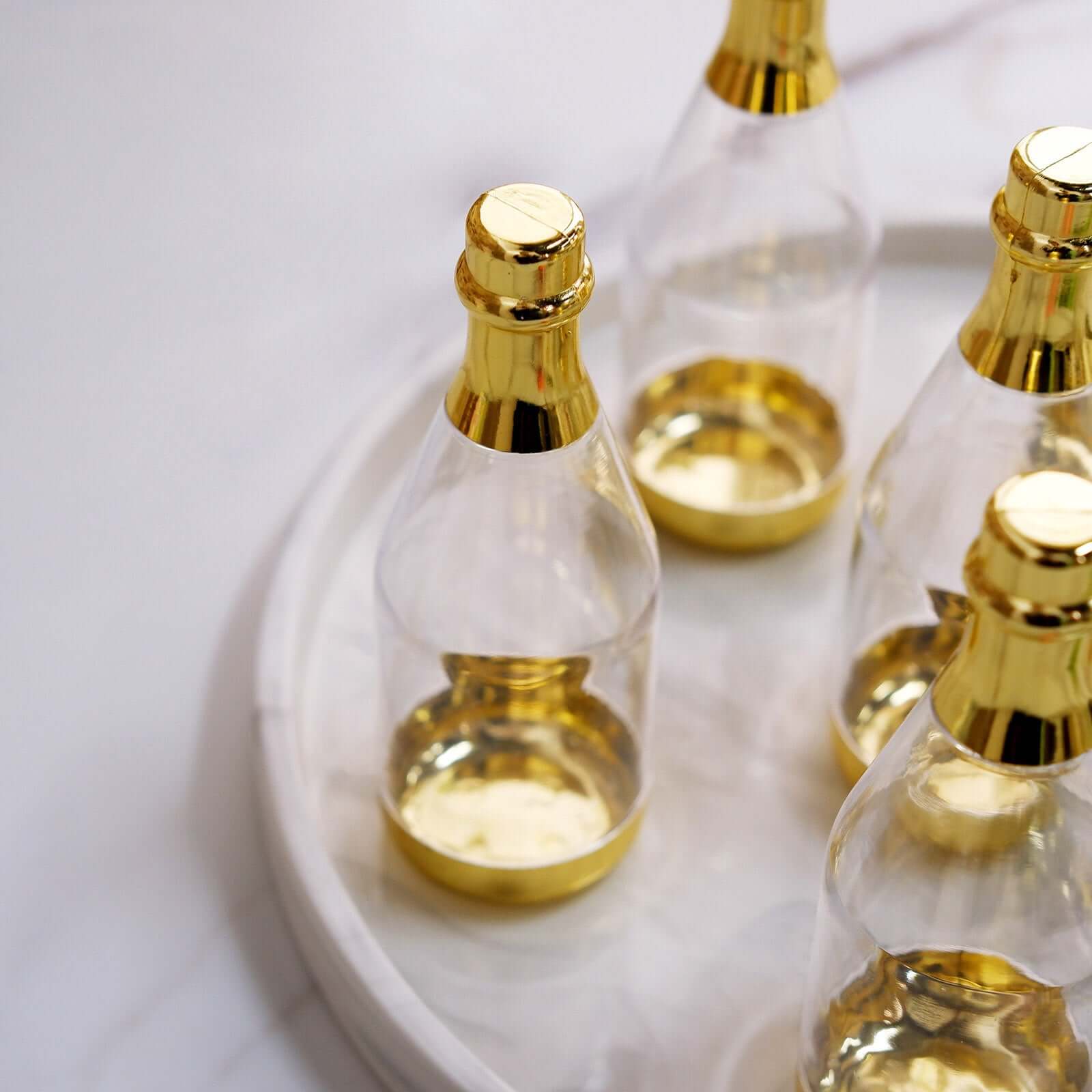 12-Pack Fillable Mini Champagne Bottle Candy Container Clear Gold - Unique Candy Treat Favor Containers 6