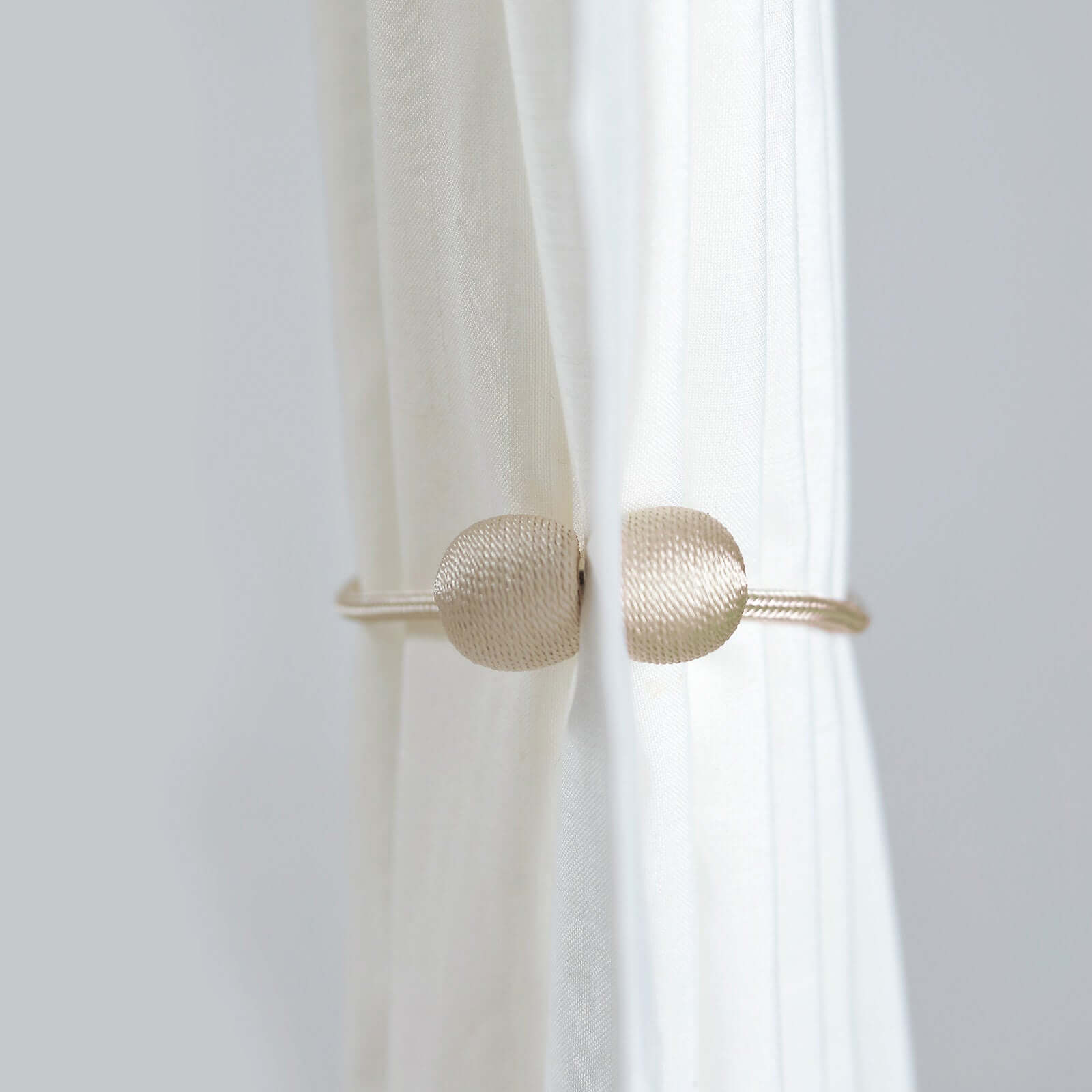 2 Pack Champagne Magnetic Curtain Tie Backs For Window Drapes and Backdrop Panels