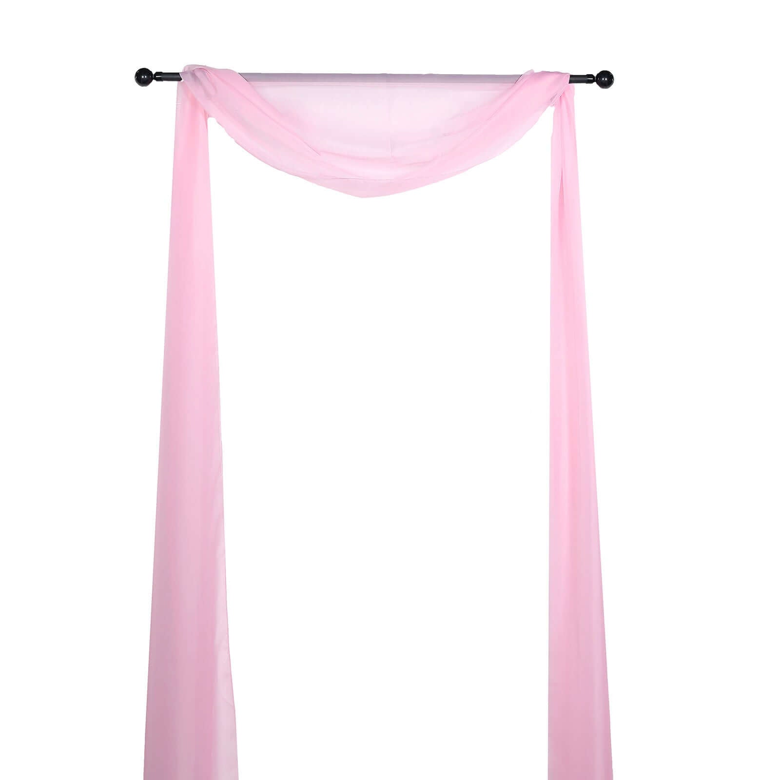 18ft Pink Sheer Organza Wedding Arch Drapery Fabric, Window Scarf Valance