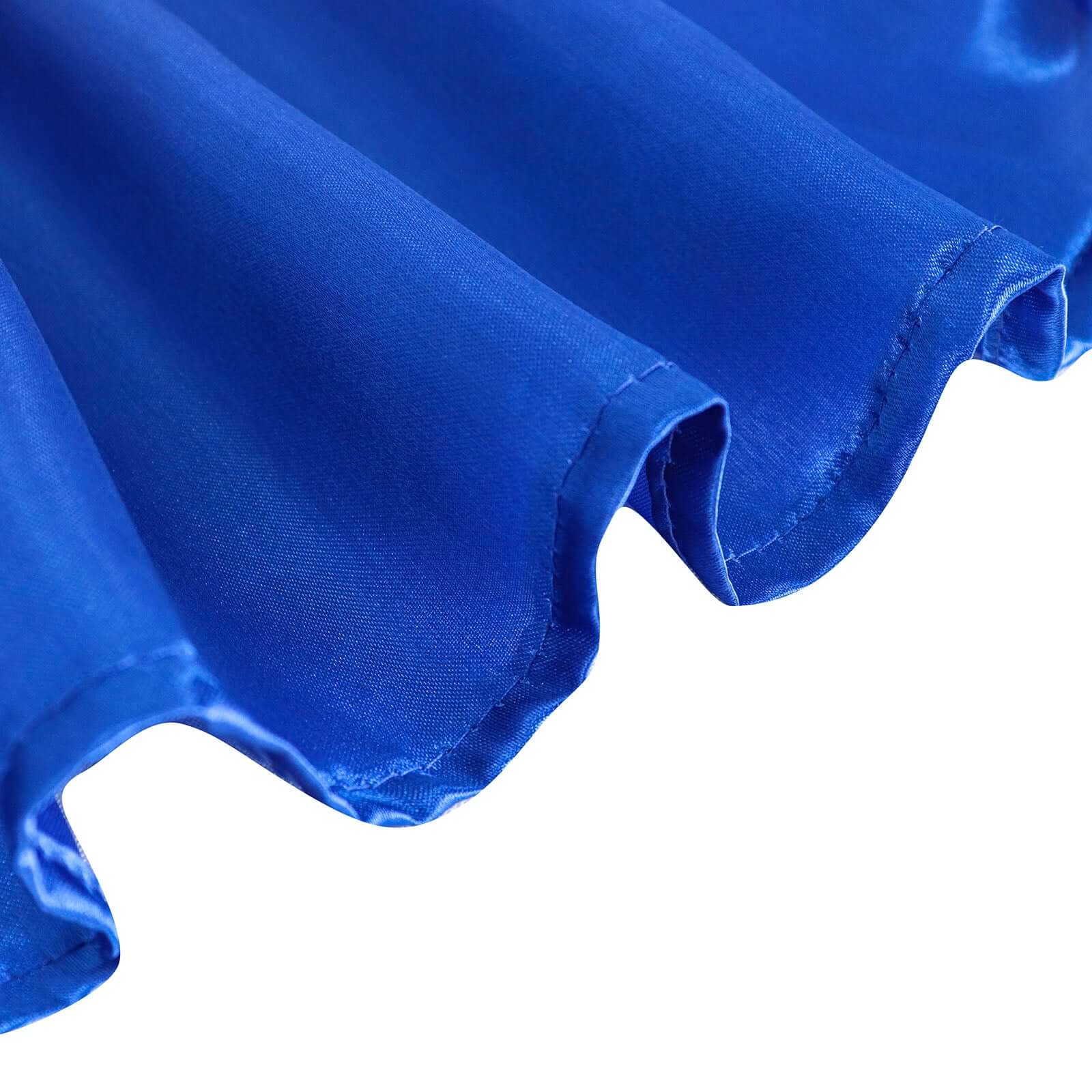 Satin 132 Round Tablecloth Royal Blue - Stylish Seamless Table Cover