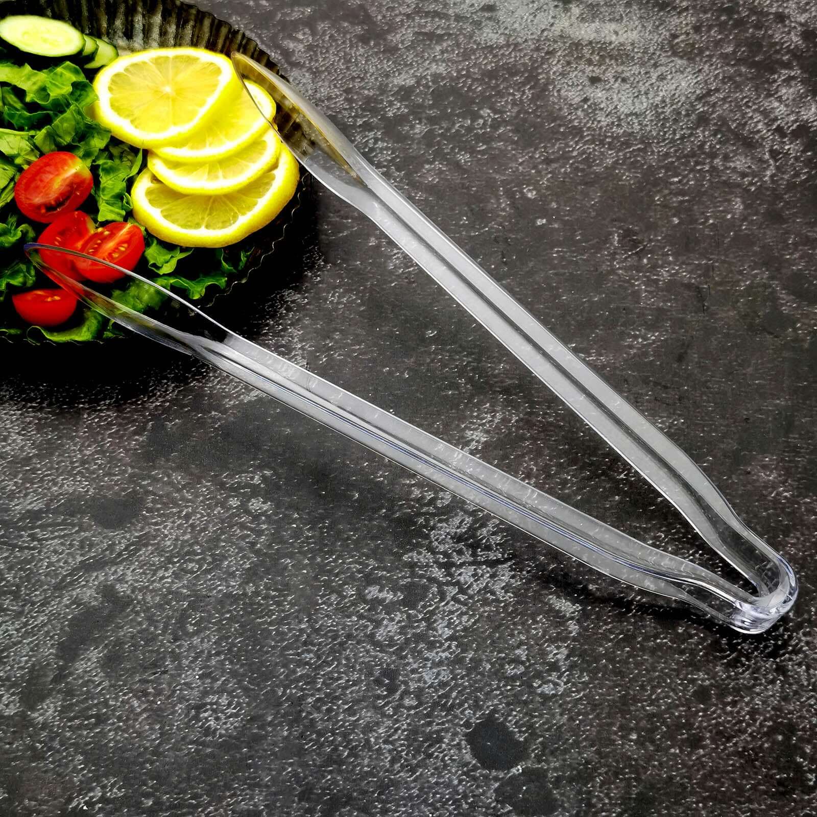 3-Pack Plastic Serving Tongs Clear - Durable Disposable Food Service Tongs for Salad Bars Dessert Tables Buffets12