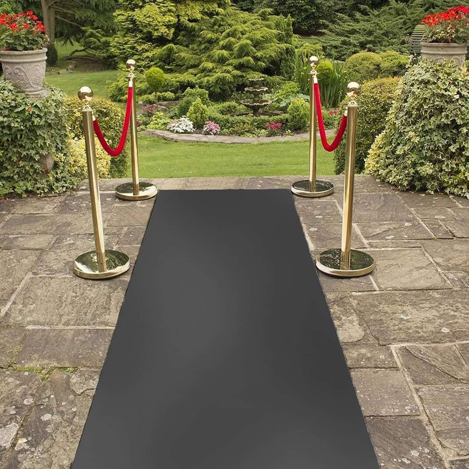 3ftx50ft Black Sparkle Glitter Wedding Aisle Runner, Non-Woven Red Carpet Runner Prom, Hollywood, Glam Parties