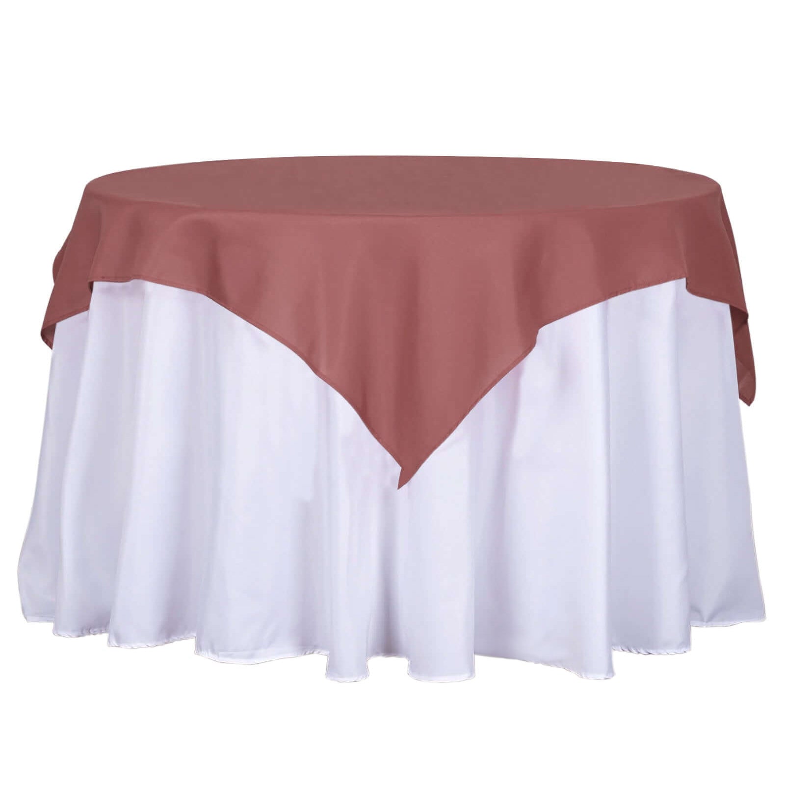 Polyester 54x54 Table Overlay Square Tablecloth Cinnamon Rose - Wrinkle-Resistant & Durable Table Cover