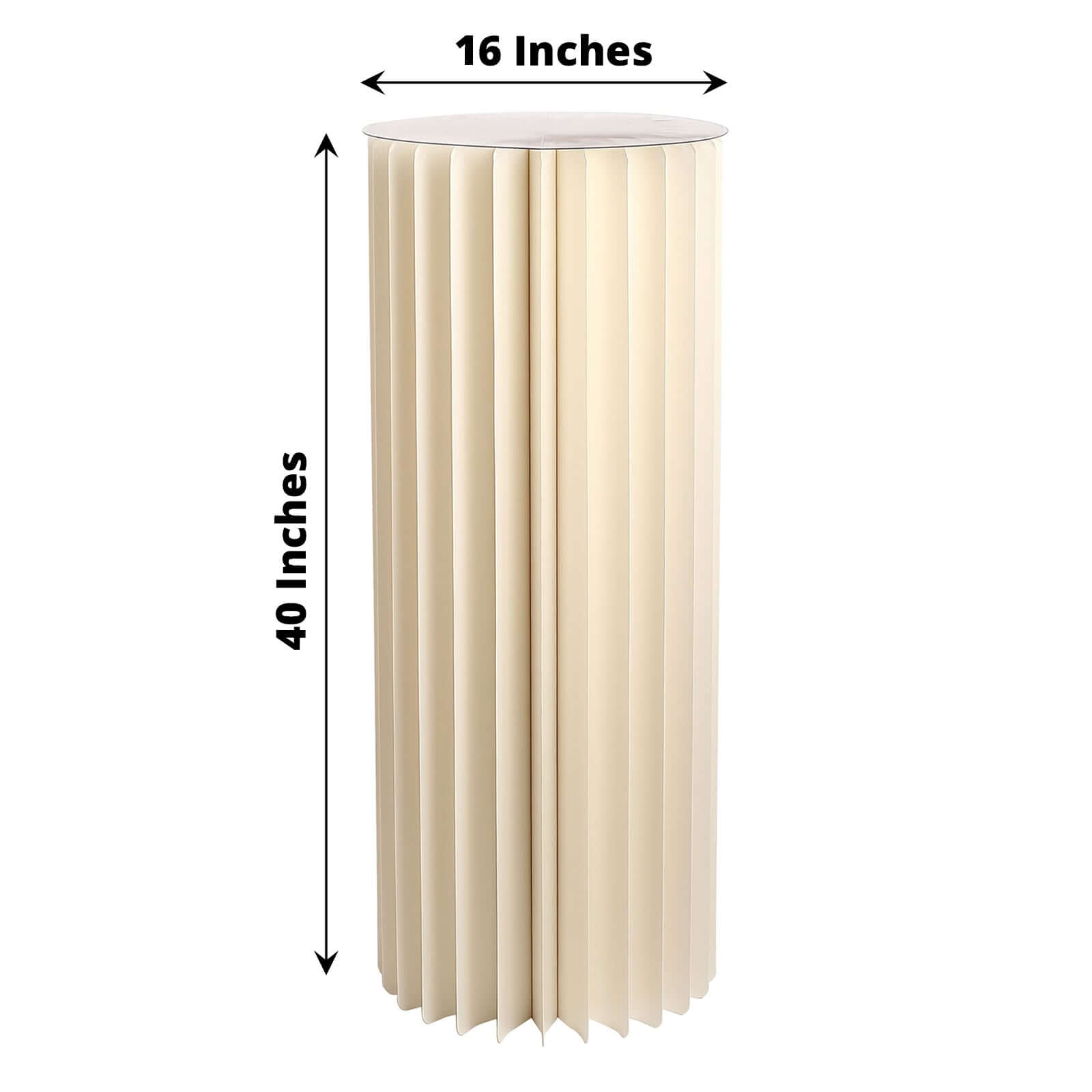 40 Ivory Cylinder Display Column Stand, Pillar Pedestal Stand With Top Plate