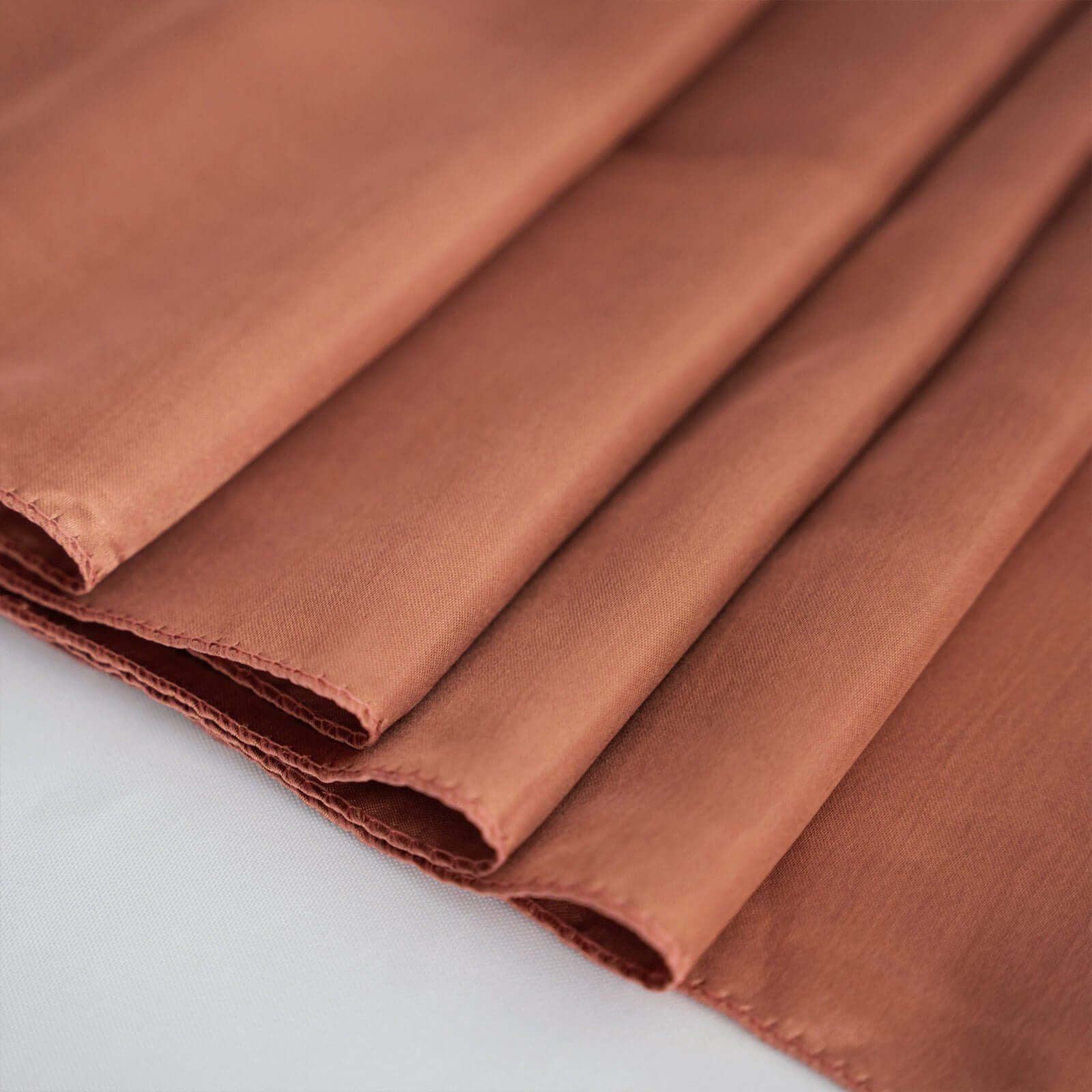 Satin 108 Round Tablecloth Terracotta (Rust) - Smooth and Lustrous Table Cover