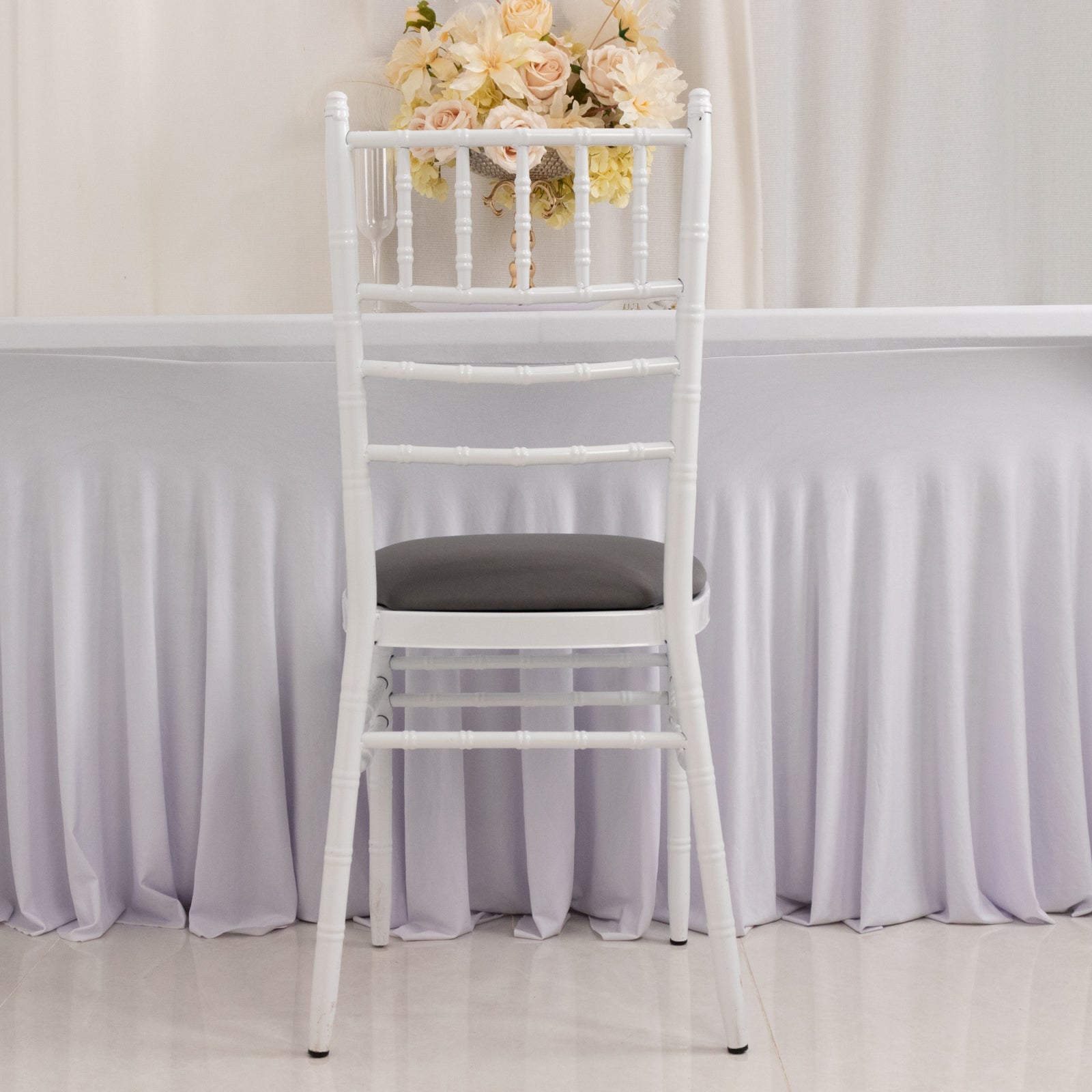 5 Pack Spandex Seat Pad Slipcovers for Chiavari Chairs Charcoal Gray - Washable Stretch Fitted Design for Dining Chairs
