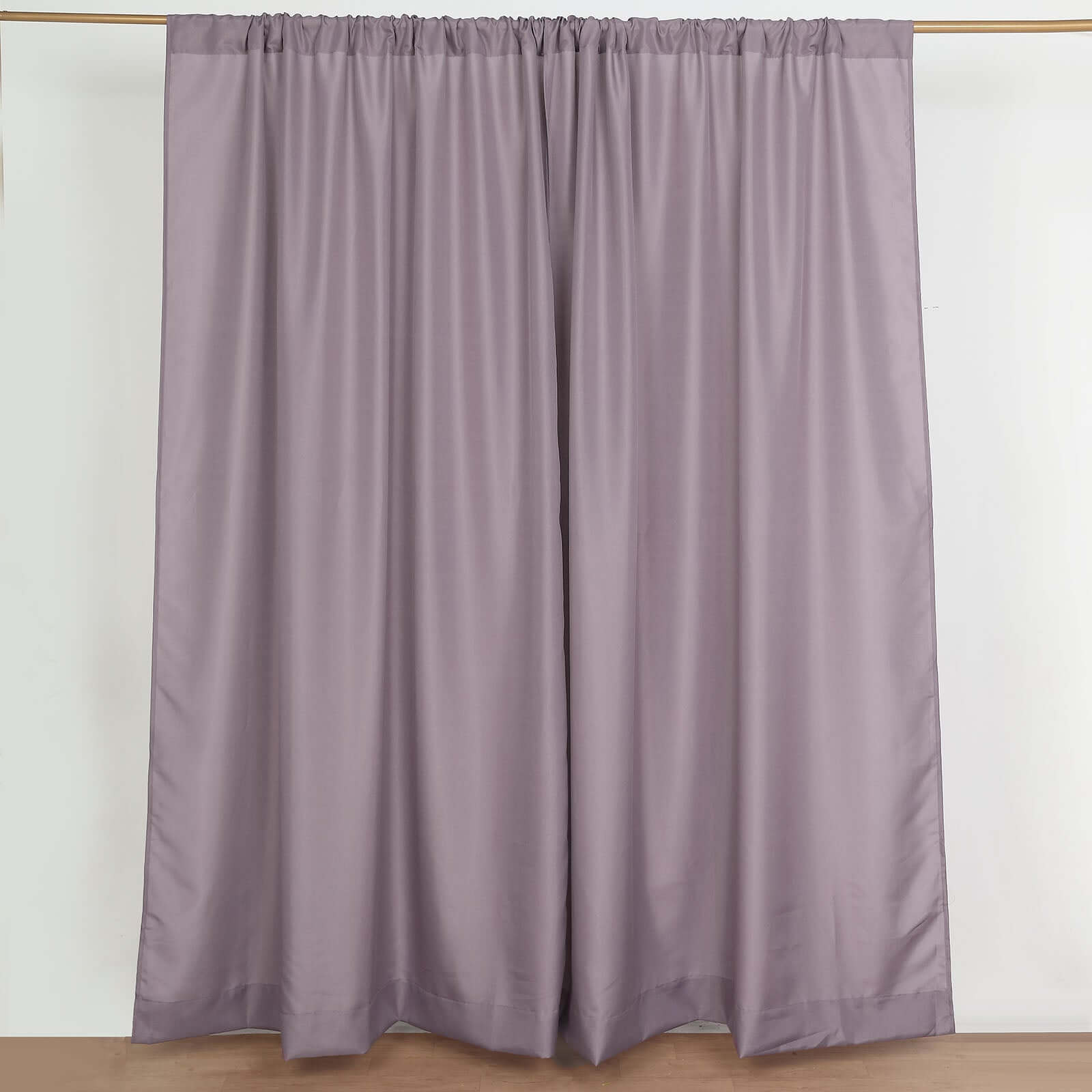 2 Pack Violet Amethyst Polyester Event Curtain Drapes, 10ftx8ft Backdrop Event Panels With Rod Pockets 130 GSM